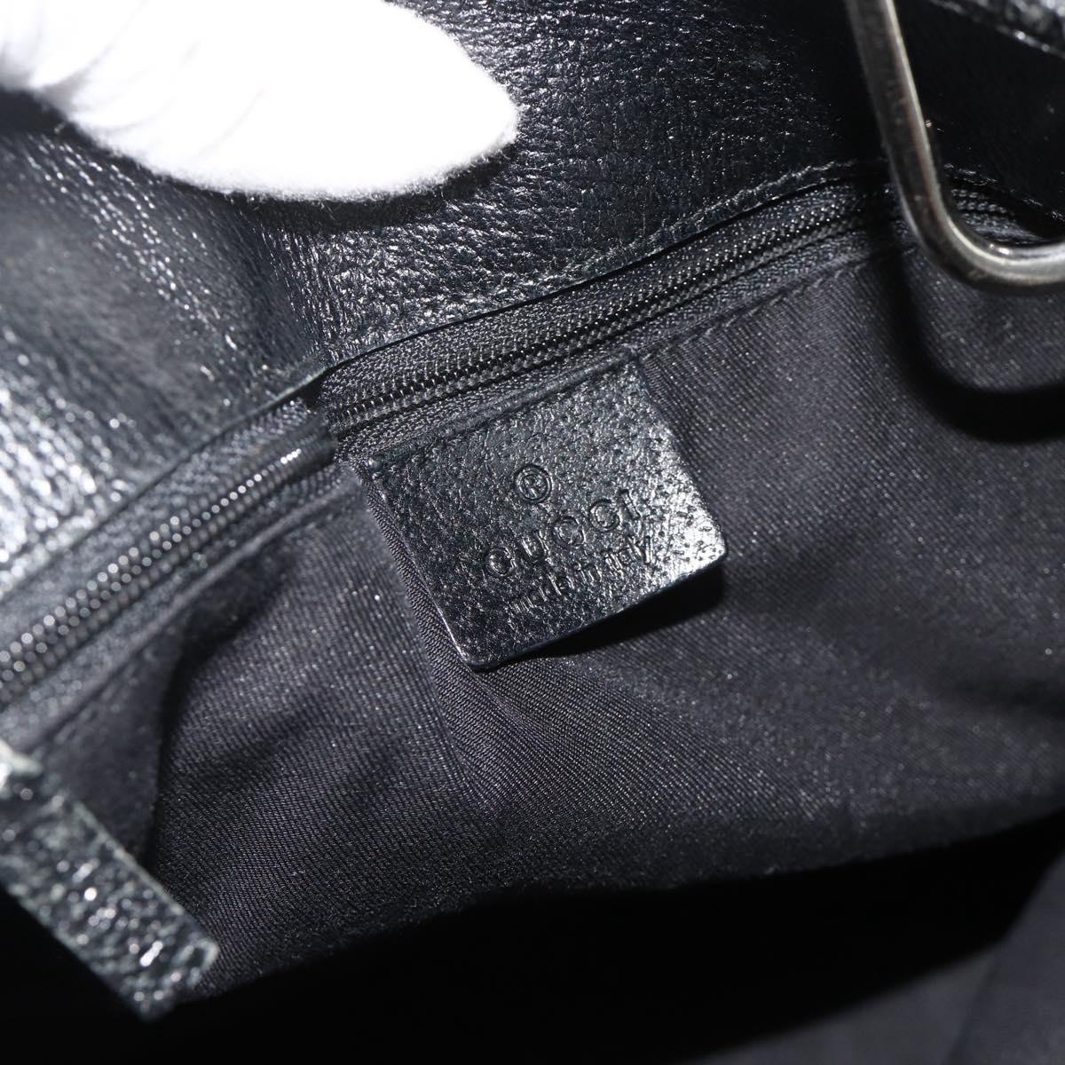 GUCCI GG Canvas Tote Bag Black Silver 120836 Auth 179008