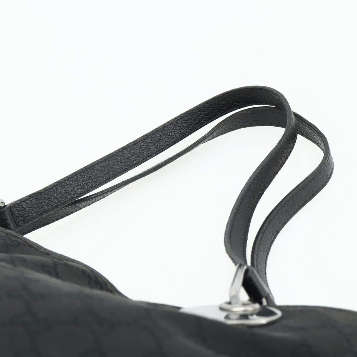 GUCCI GG Canvas Tote Bag Black Silver 120836 Auth 179008