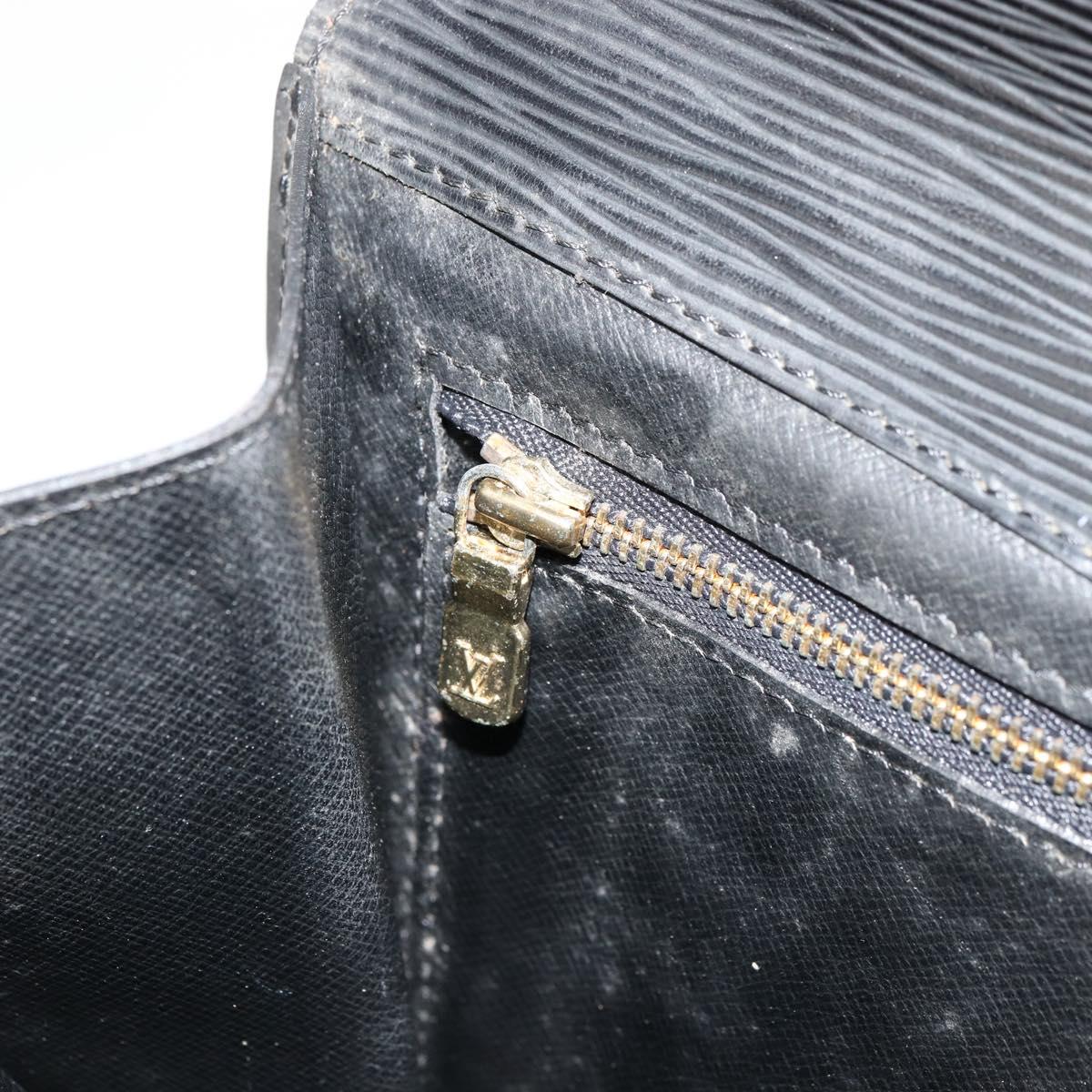LOUIS VUITTON Epi Montaigne 27 Clutch Bag Black M52652 LV Auth 179016