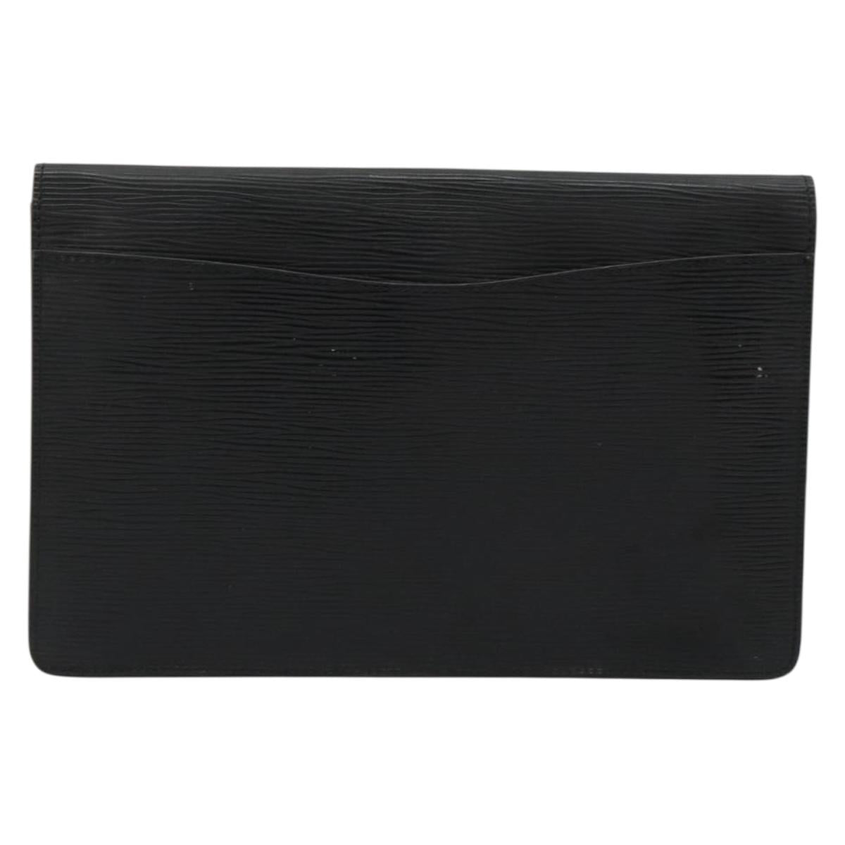 LOUIS VUITTON Epi Montaigne 27 Clutch Bag Black M52652 LV Auth 179016