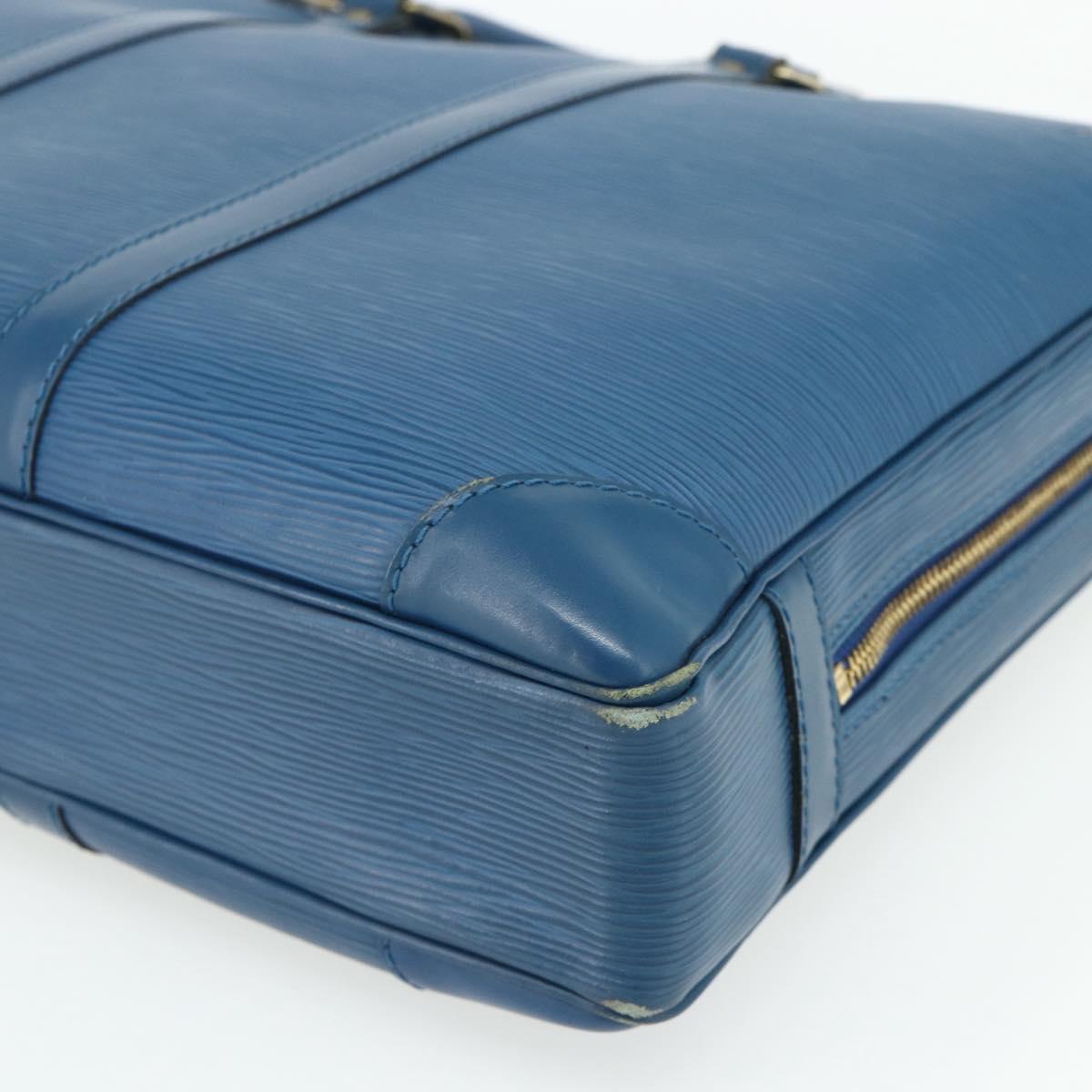 LOUIS VUITTON Epi Porte Documents Voyage Business Bag Blue M41144 LV Auth 179019