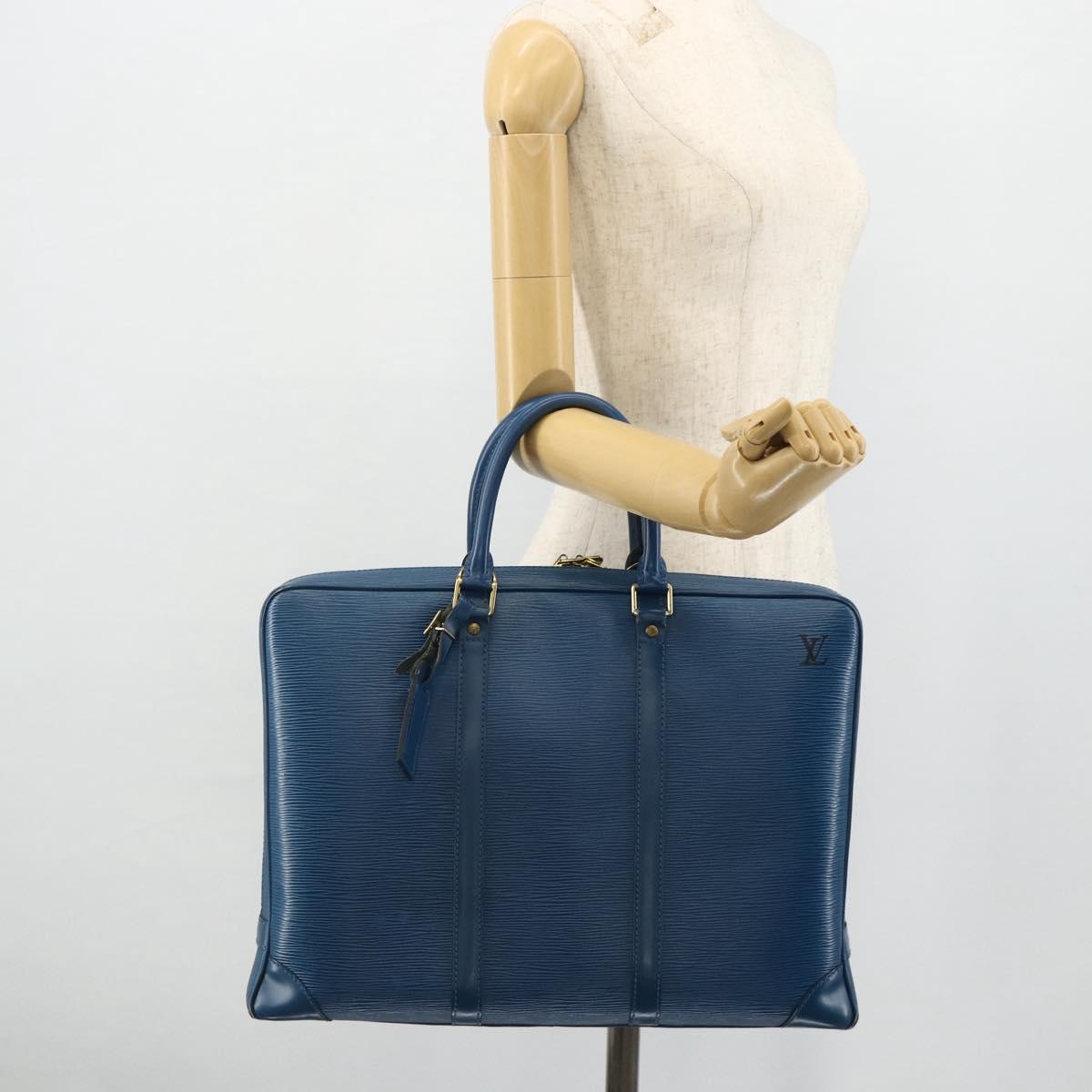 LOUIS VUITTON Epi Porte Documents Voyage Business Bag Blue M41144 LV Auth 179019