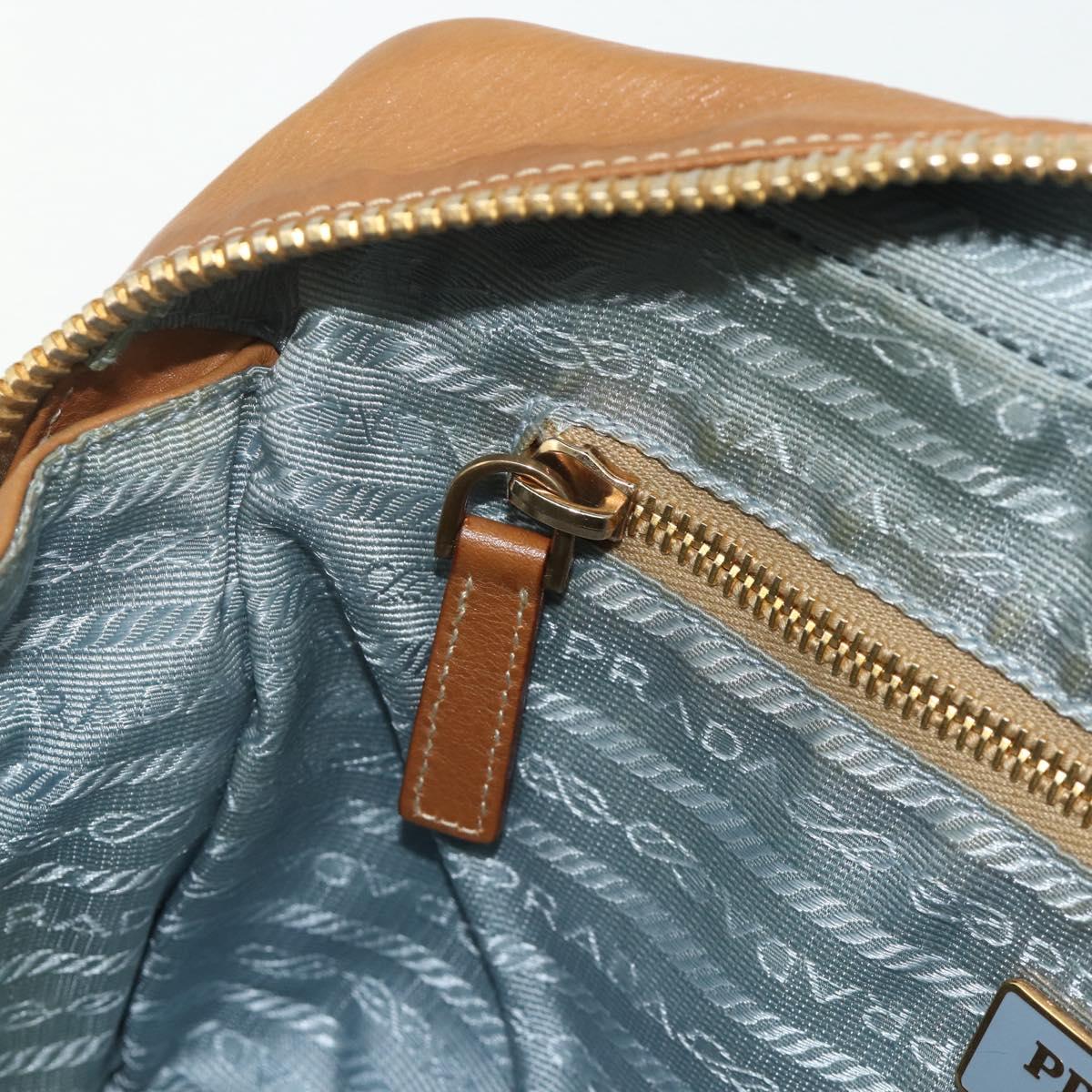 PRADA Shoulder Bag Nylon Light Blue Gold Auth 179021
