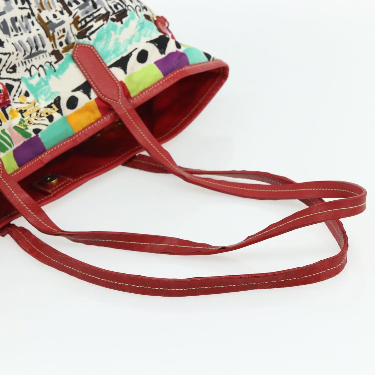 PRADA Tote Bag Nylon Multicolor Gold Auth 179027