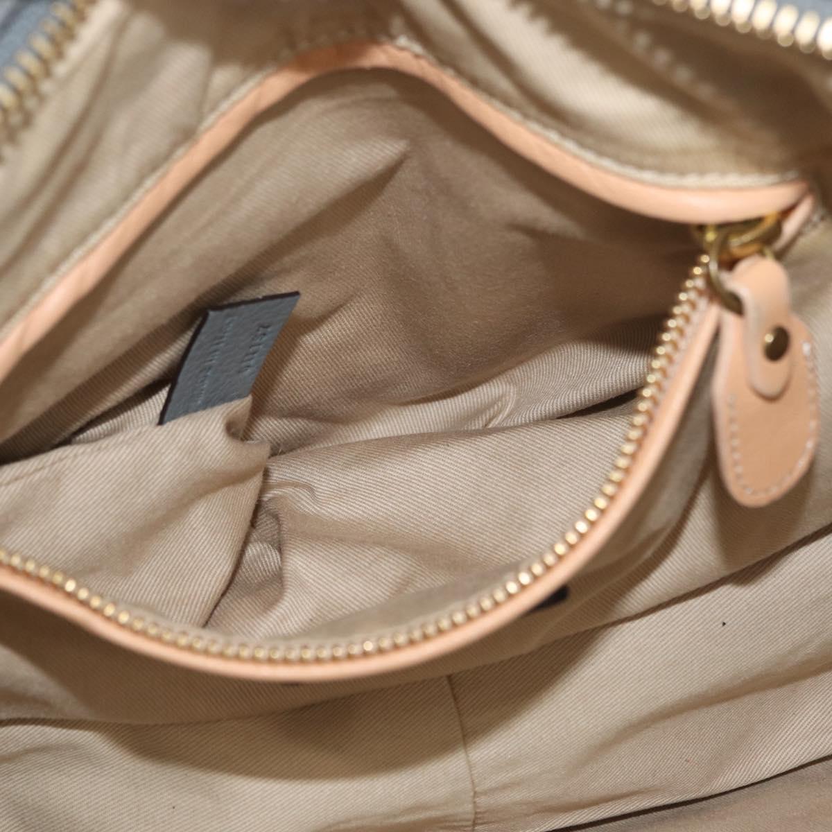 Chloe Paraty Hand Bag Leather 2way Gray Gold Auth 179031A
