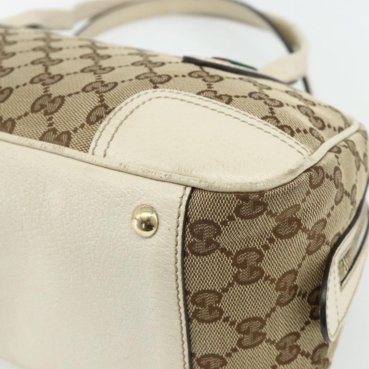 GUCCI GG Canvas Princey Web Sherry Line Bag Beige Gold 161720 Auth 179038A