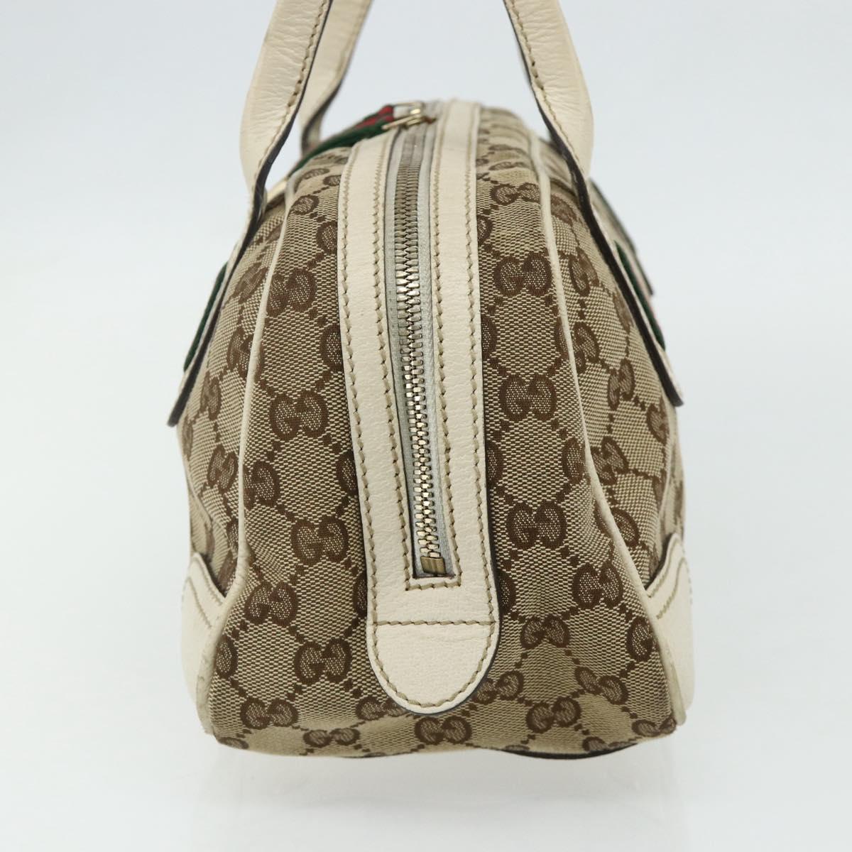 GUCCI GG Canvas Princey Web Sherry Line Bag Beige Gold 161720 Auth 179038A