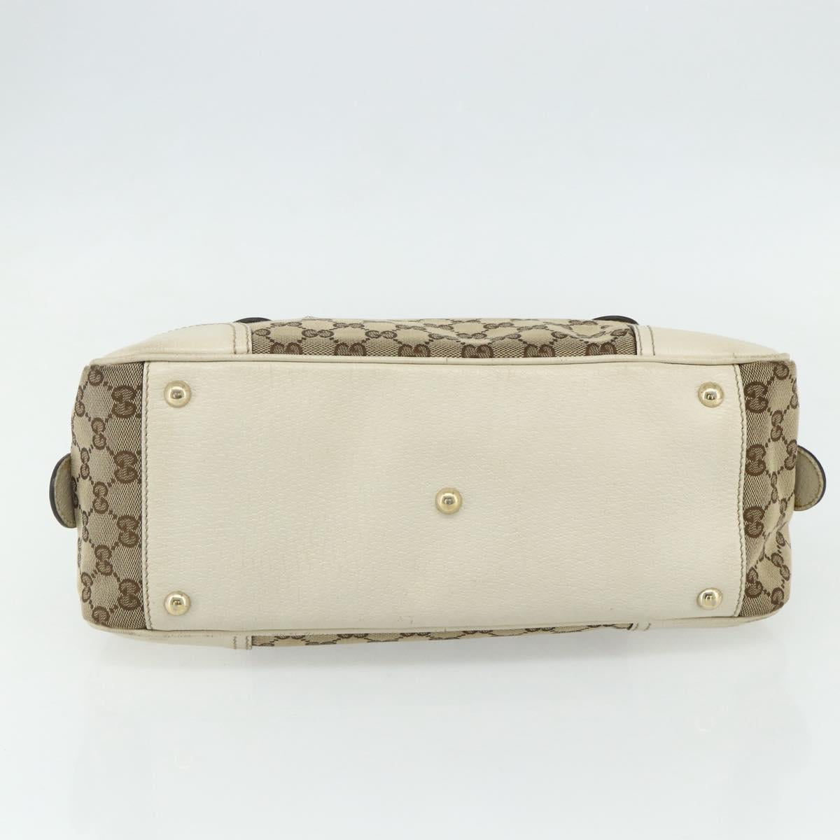 GUCCI GG Canvas Princey Web Sherry Line Bag Beige Gold 161720 Auth 179038A