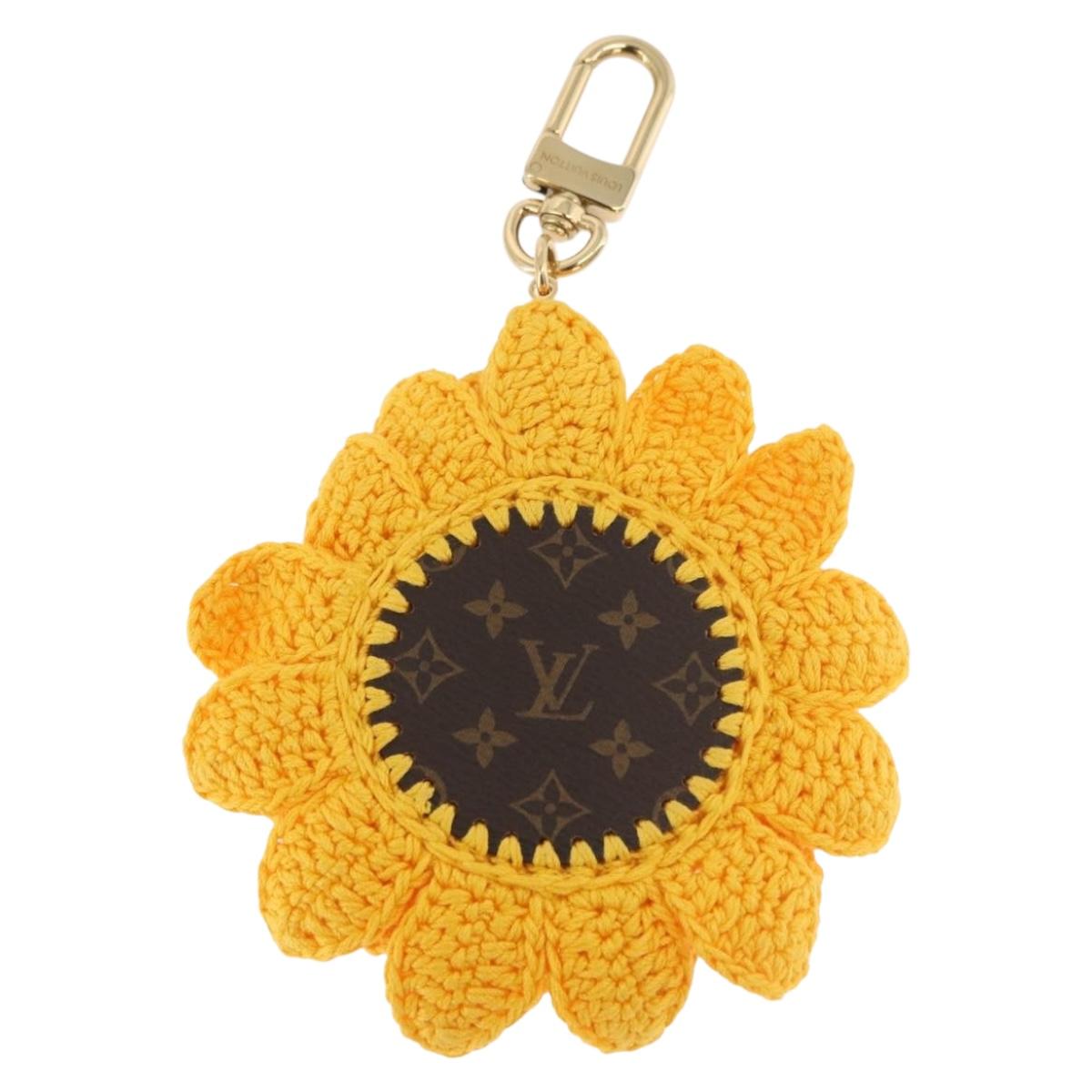 LOUIS VUITTON Monogram Bag Charm Sun Flower Crochet Charm M02581 Auth 179044SM