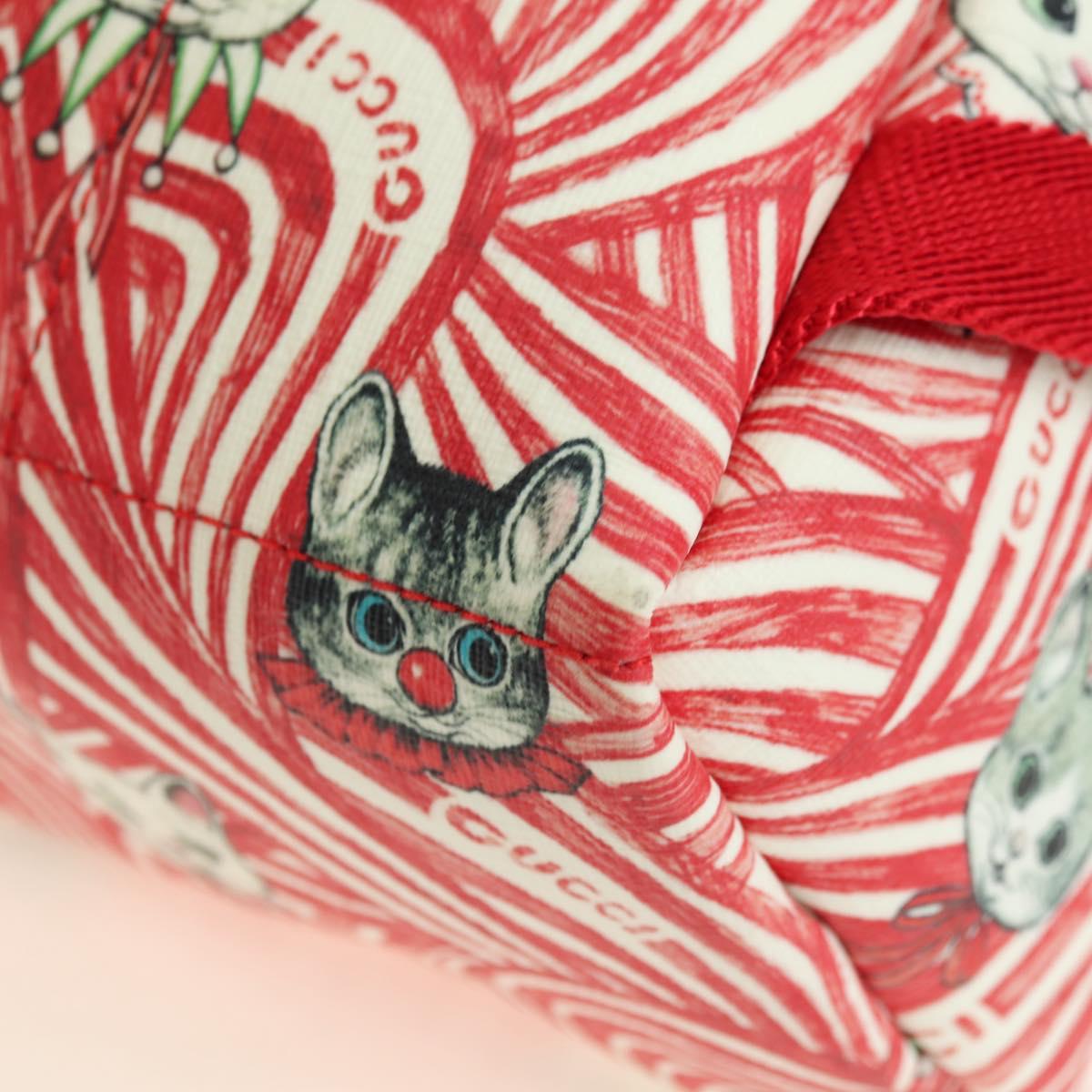GUCCI Children's Higuchi Yuko Backpack PVC Silver Red 271327 Auth 179050SAM
