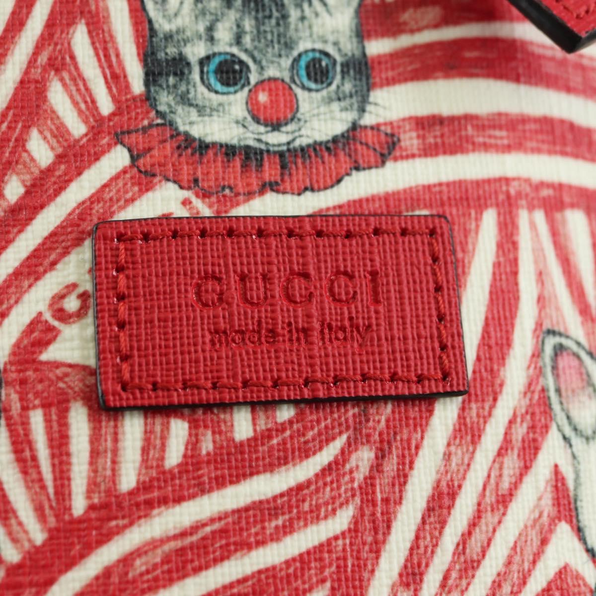 GUCCI Children's Higuchi Yuko Backpack PVC Silver Red 271327 Auth 179050SAM