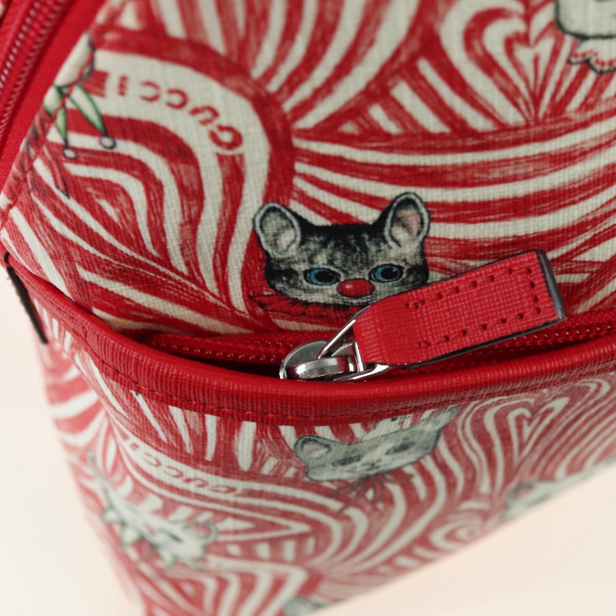 GUCCI Children's Higuchi Yuko Backpack PVC Silver Red 271327 Auth 179050SAM