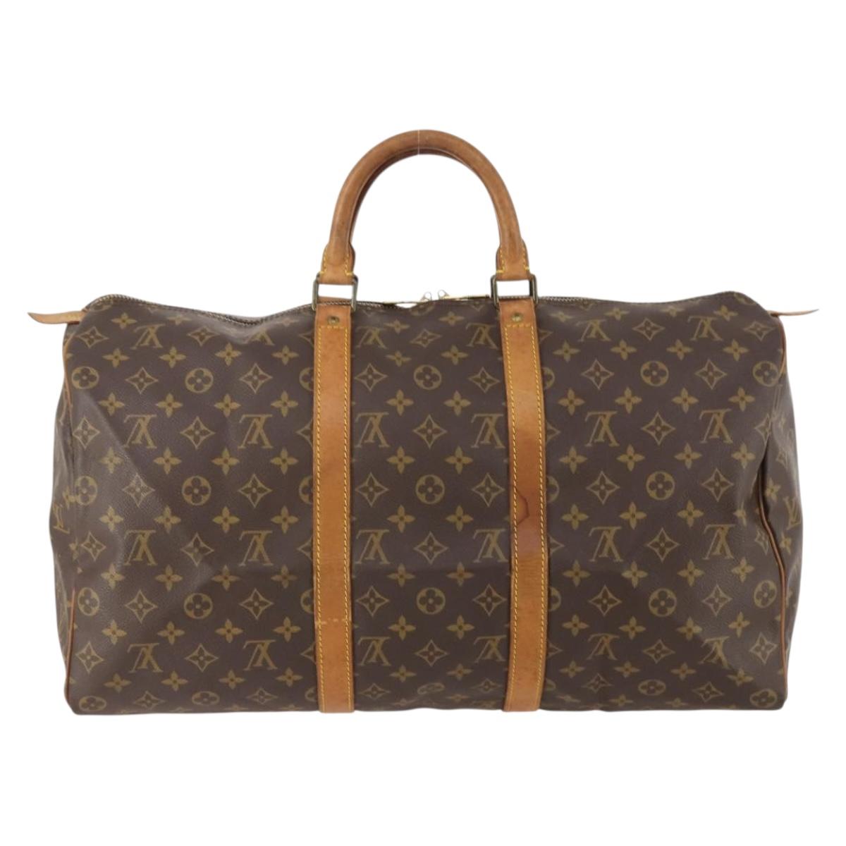 LOUIS VUITTON Monogram Keepall 50 Boston Bag M41426 LV Auth 179056