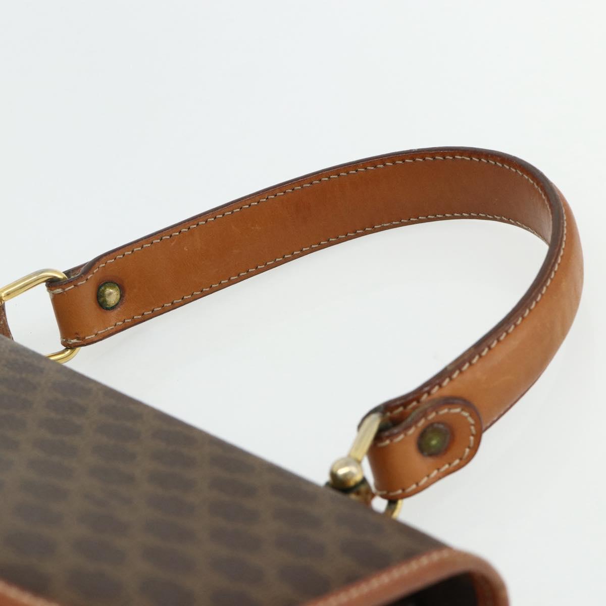 CELINE Macadam Canvas Hand Bag PVC Leather Gold Brown Auth 179062