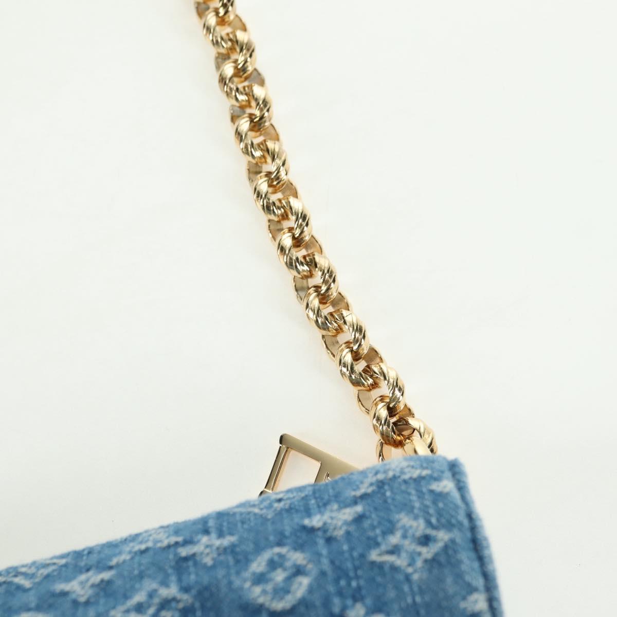 LOUIS VUITTON Monogram Denim Papillon MM Hand Bag Blue M46830 LV Auth 179081SM