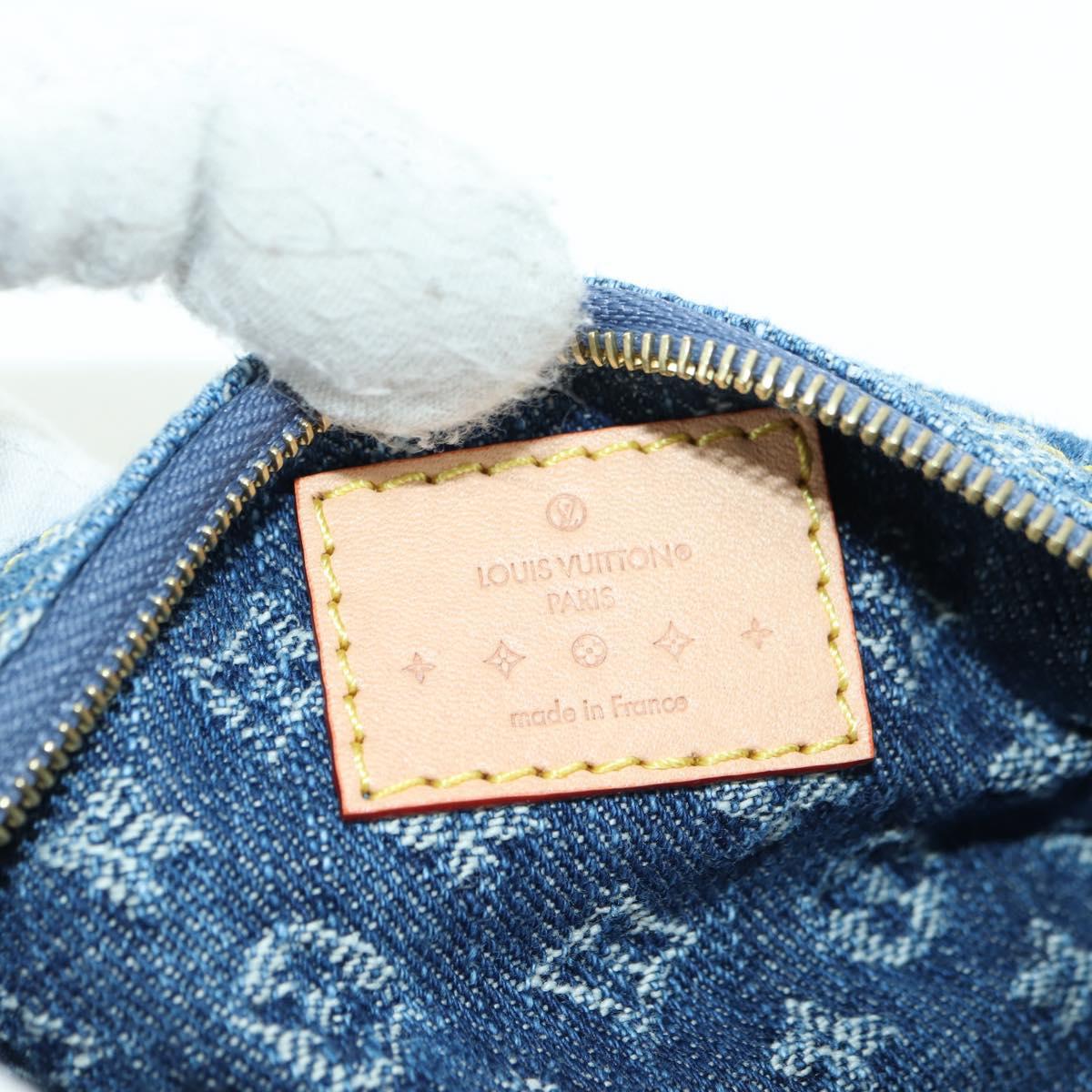 LOUIS VUITTON Monogram Denim Papillon MM Hand Bag Blue M46830 LV Auth 179081SM