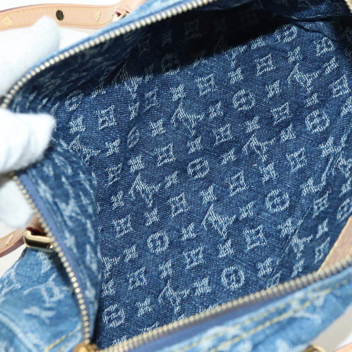 LOUIS VUITTON Monogram Denim Papillon MM Hand Bag Blue M46830 LV Auth 179081SM