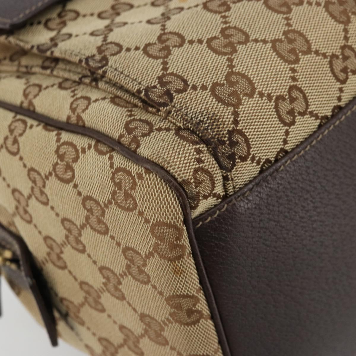 GUCCI GG Canvas Abbey Hand Bag Beige Gold 153026 Auth 179083