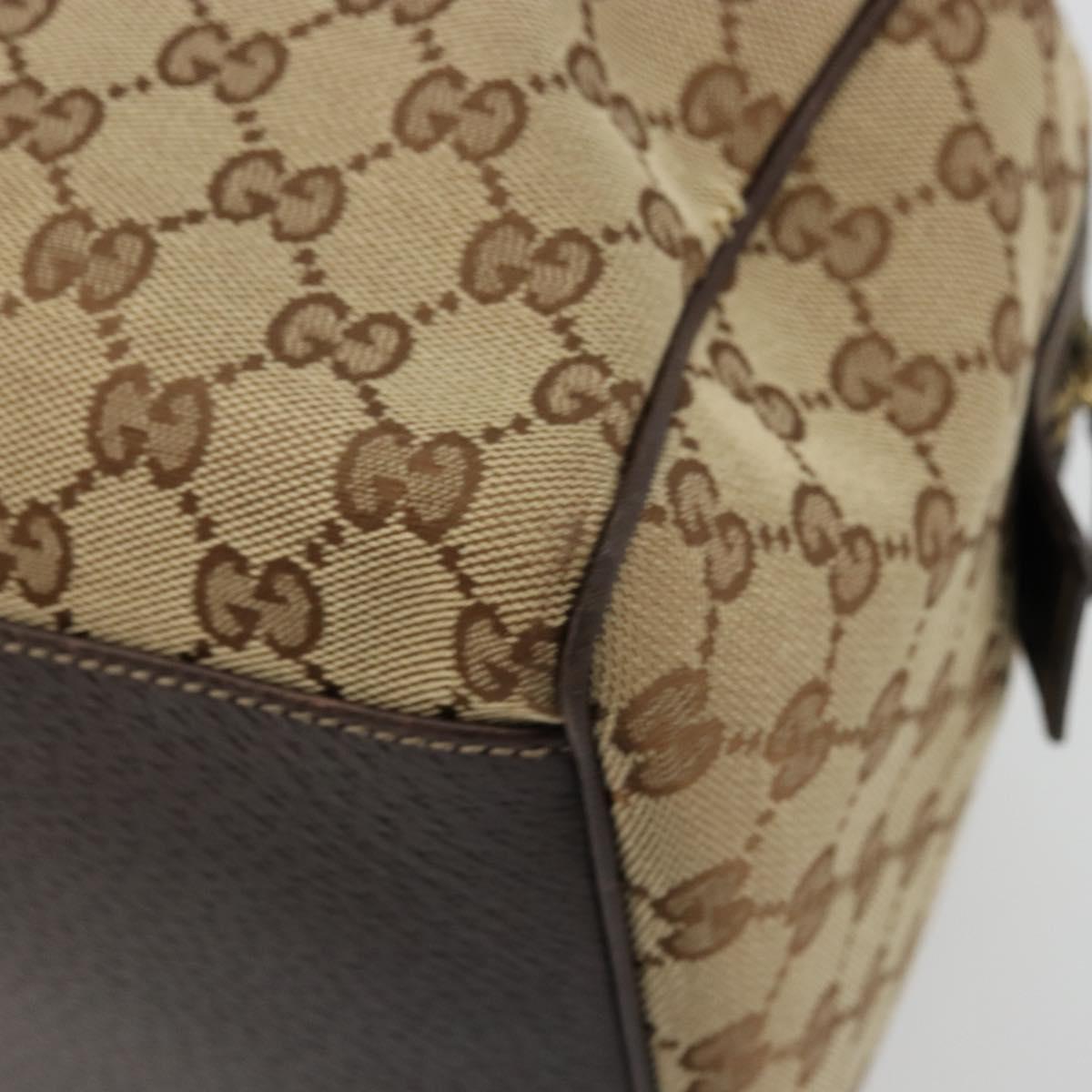 GUCCI GG Canvas Abbey Hand Bag Beige Gold 153026 Auth 179083