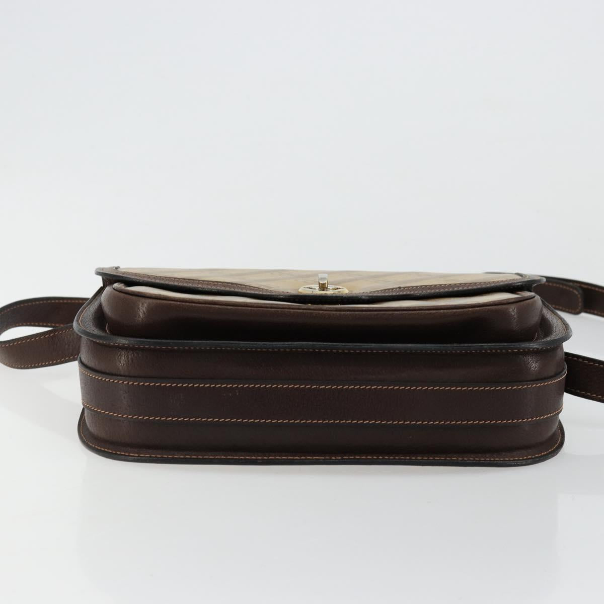 BALENCIAGA Shoulder Bag Coated Canvas Gold Beige Auth 179093A