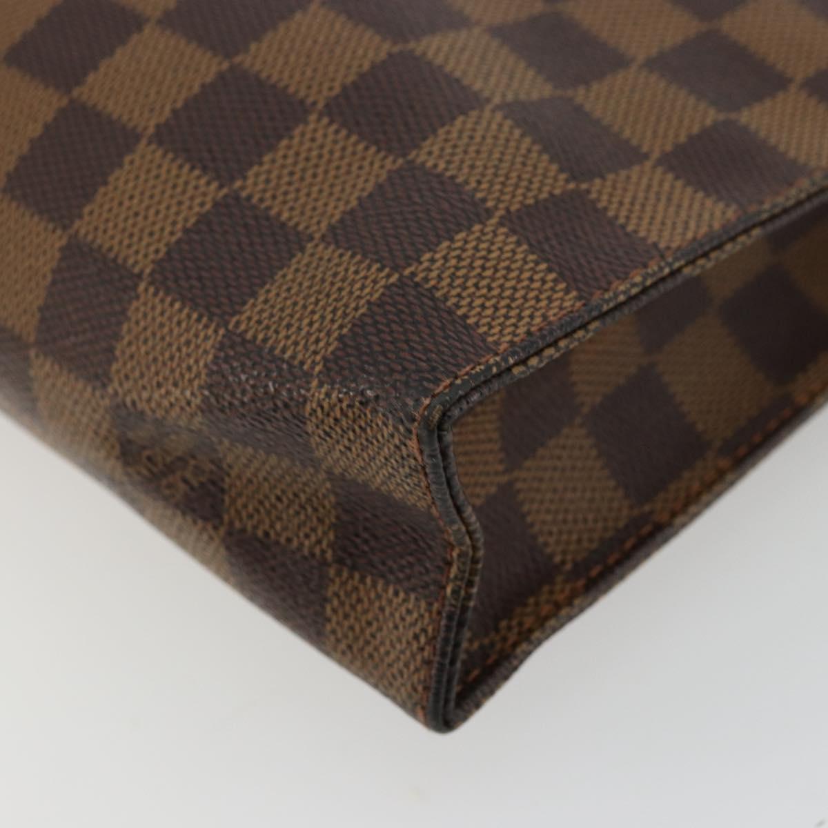 LOUIS VUITTON Damier Ebene Poche Toilette 26 Pouch N47543 LV Auth 179094
