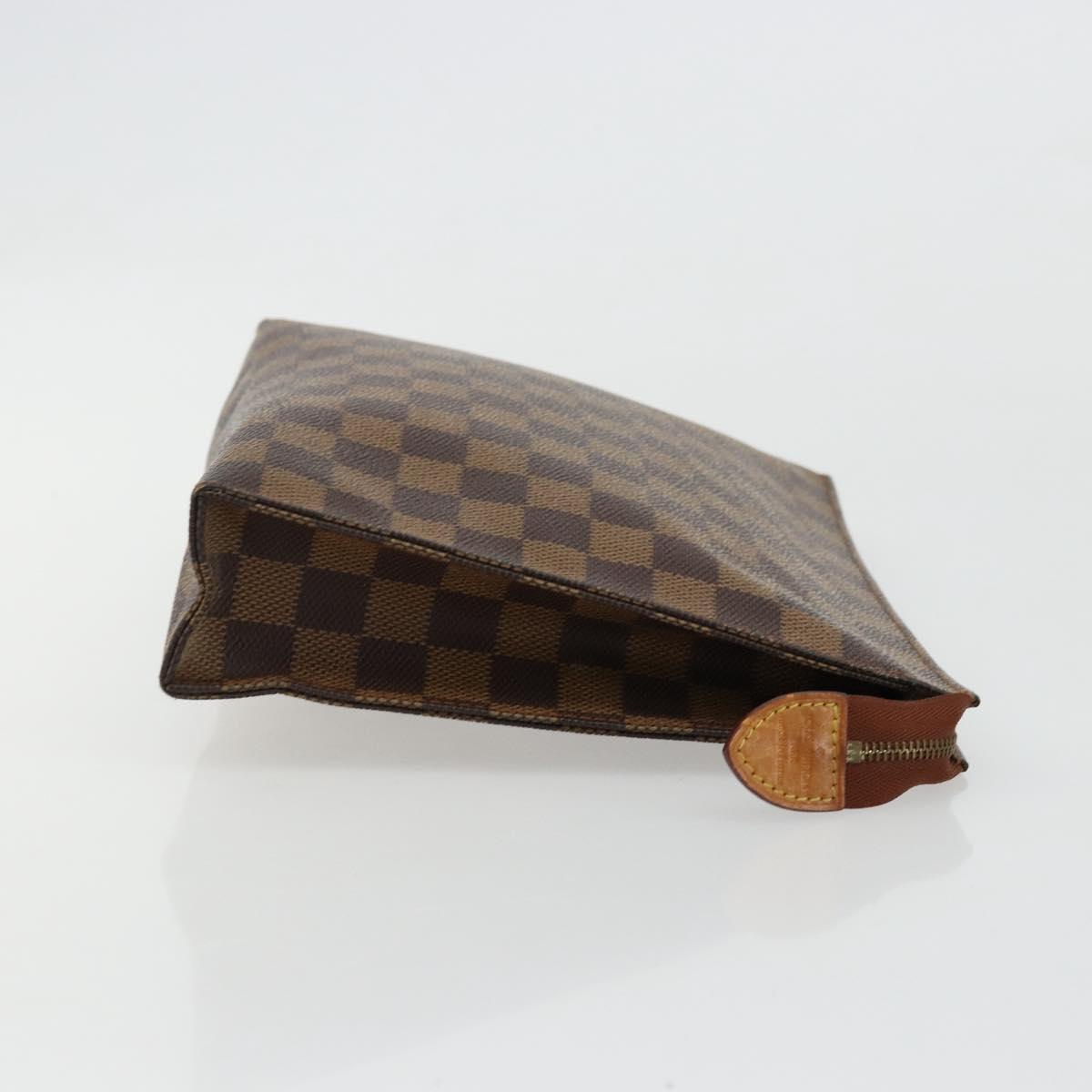 LOUIS VUITTON Damier Ebene Poche Toilette 26 Pouch N47543 LV Auth 179094