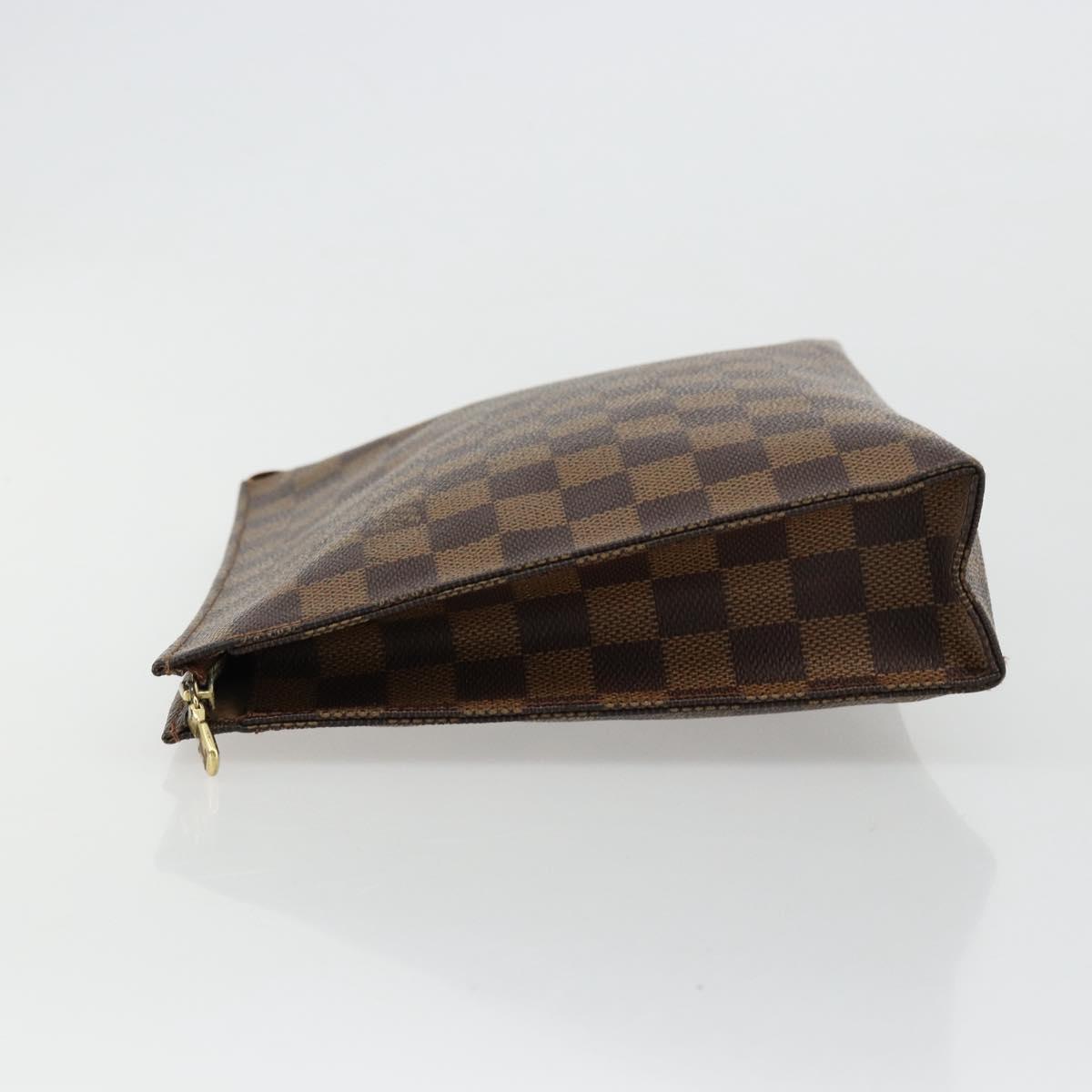 LOUIS VUITTON Damier Ebene Poche Toilette 26 Pouch N47543 LV Auth 179094