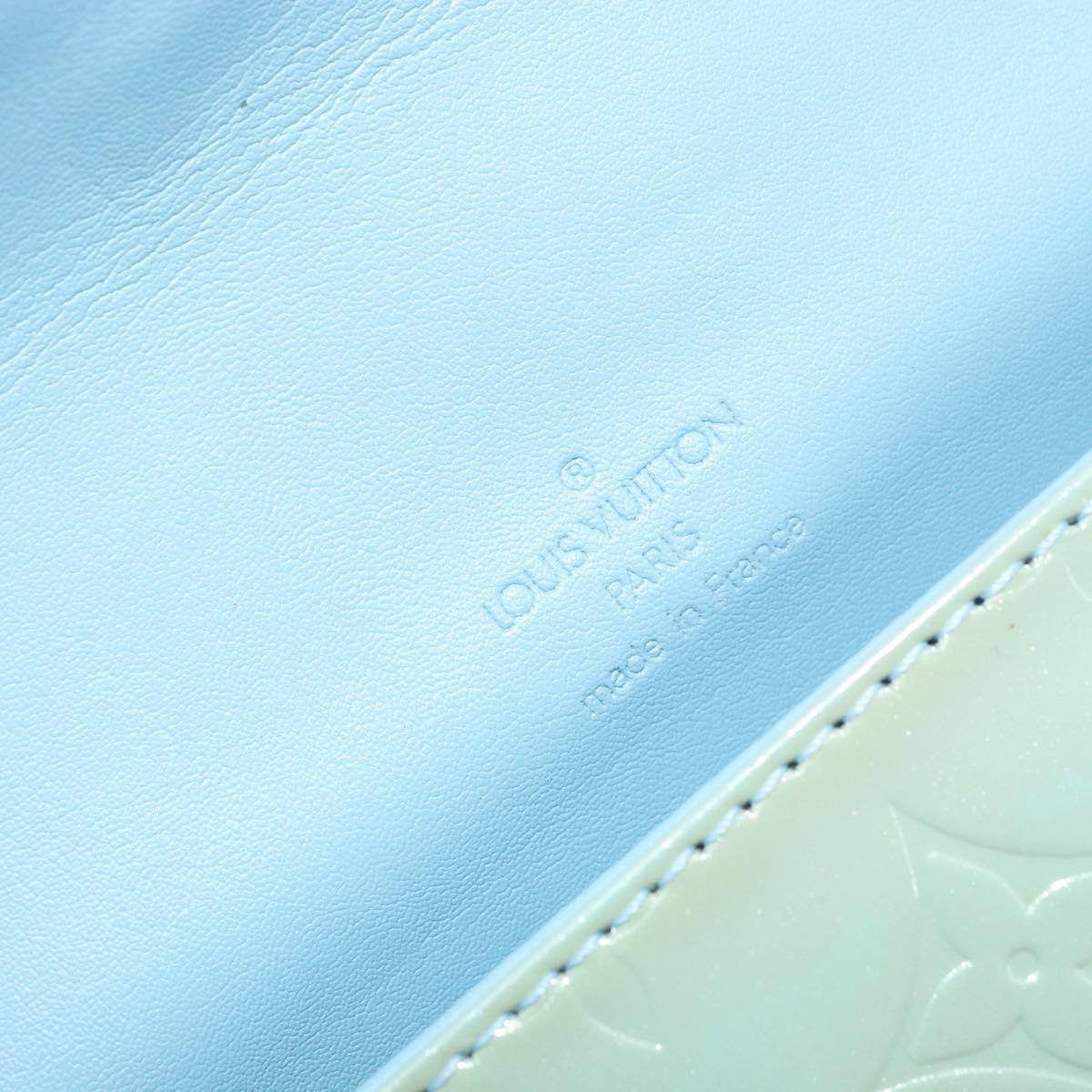 LOUIS VUITTON Monogram Vernis Thompson Street Bag Baby Blue M91009 Auth 179097