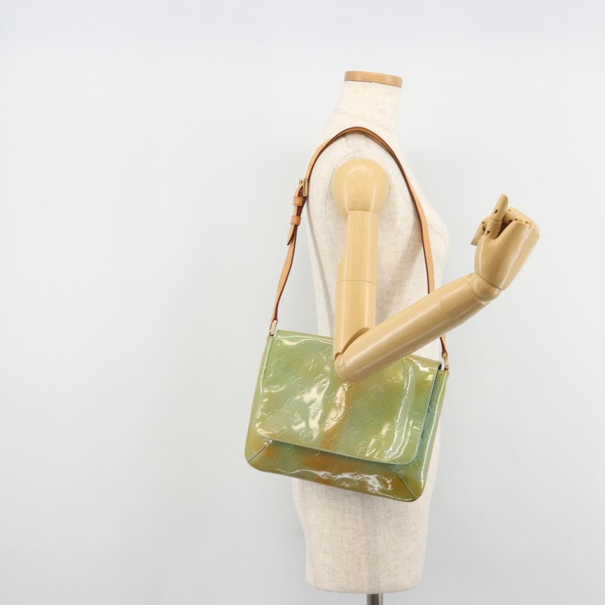 LOUIS VUITTON Monogram Vernis Thompson Street Bag Baby Blue M91009 Auth 179097