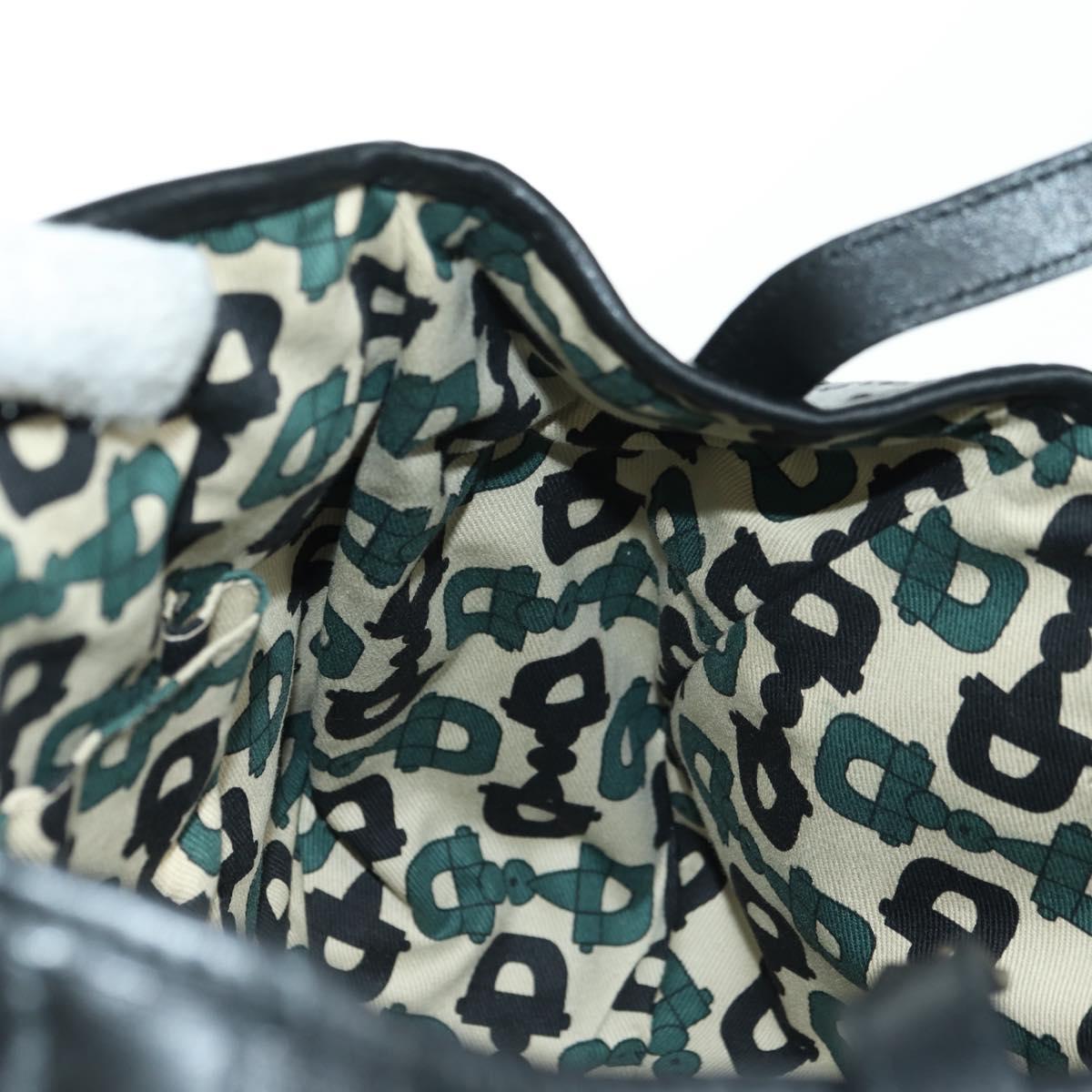 GUCCI Guccissima GG Canvas Abbey Tote Bag Leather Black Gold 130736 Auth 179098V