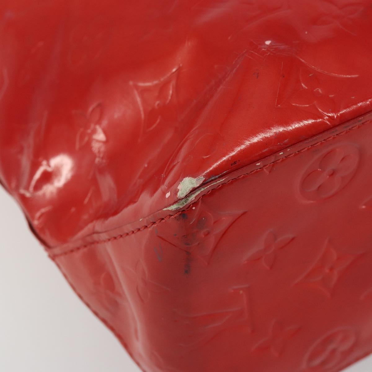 LOUIS VUITTON Monogram Vernis Reade MM Hand Bag Red Rouge M91086 LV Auth 179101