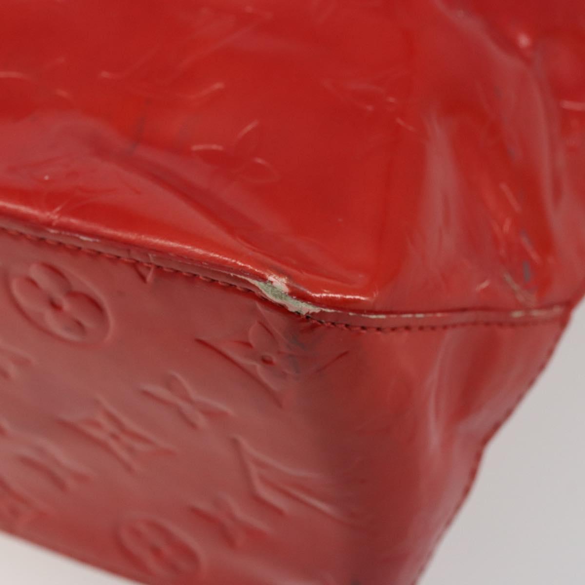 LOUIS VUITTON Monogram Vernis Reade MM Hand Bag Red Rouge M91086 LV Auth 179101
