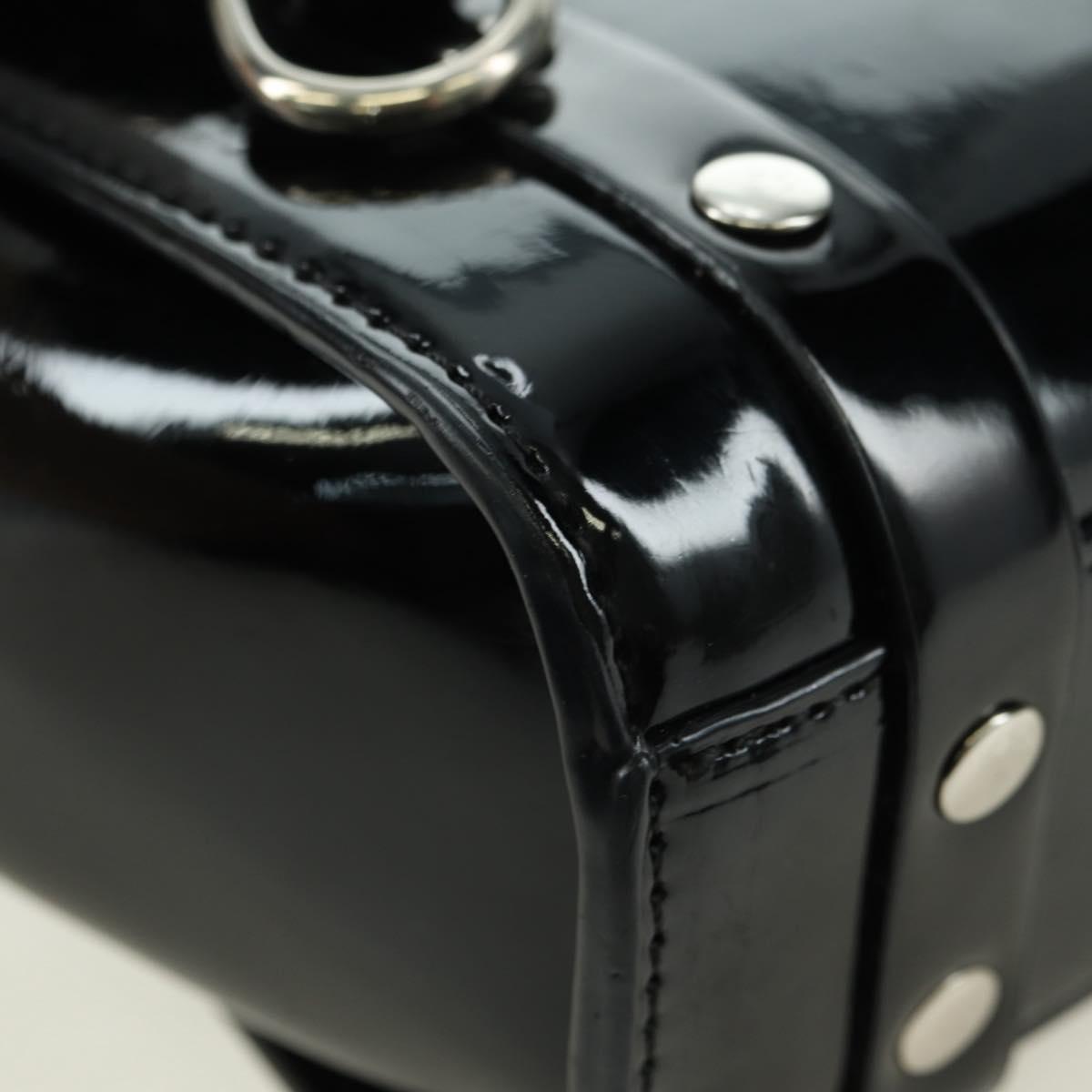 Vivienne Westwood Chain Betty Bag Patent leather 2way Black Silver Auth 179105V