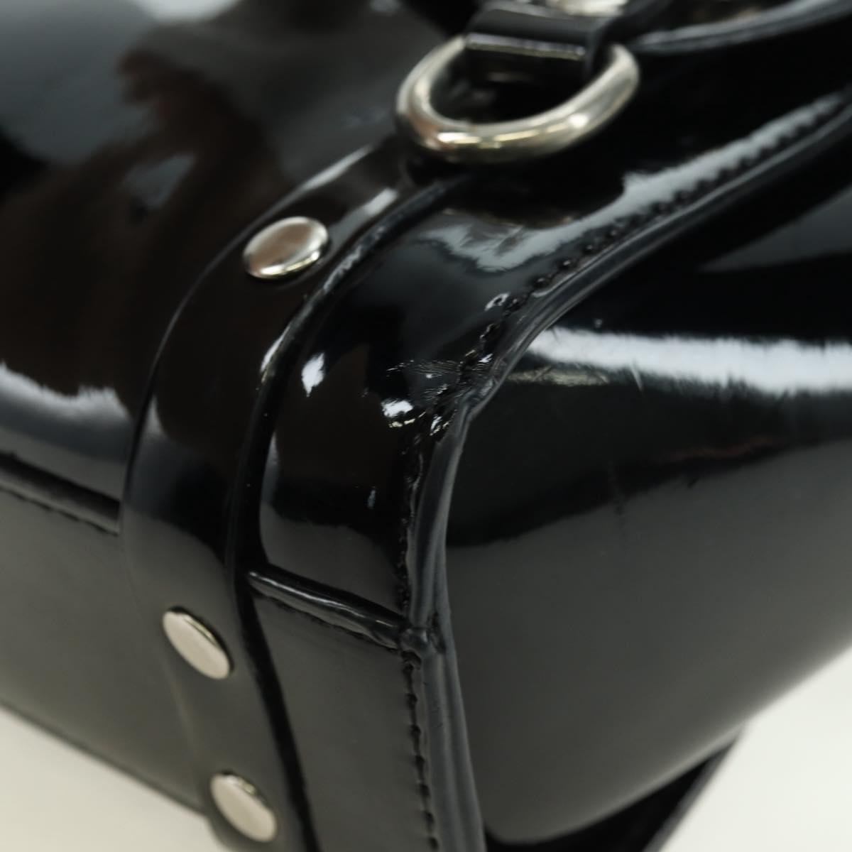 Vivienne Westwood Chain Betty Bag Patent leather 2way Black Silver Auth 179105V