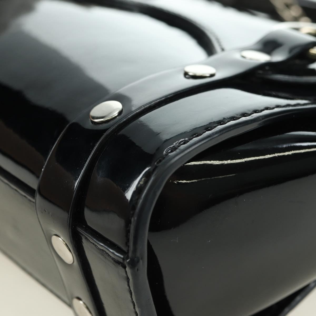 Vivienne Westwood Chain Betty Bag Patent leather 2way Black Silver Auth 179105V