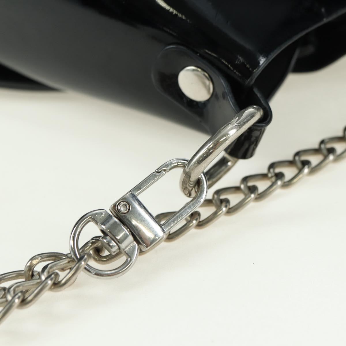 Vivienne Westwood Chain Betty Bag Patent leather 2way Black Silver Auth 179105V