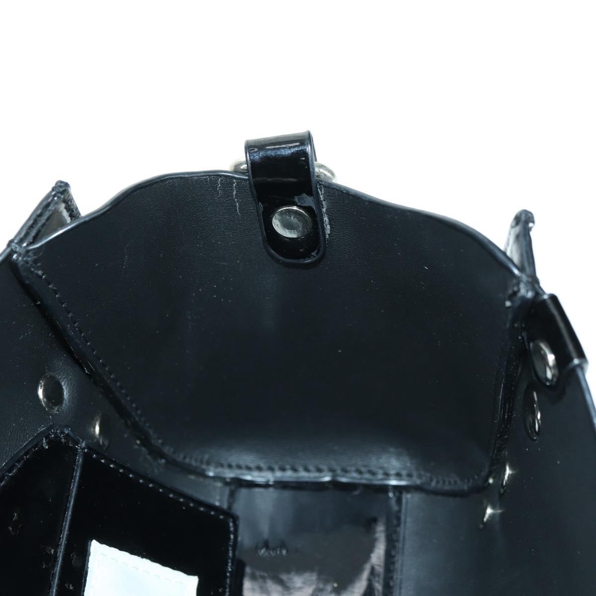Vivienne Westwood Chain Betty Bag Patent leather 2way Black Silver Auth 179105V