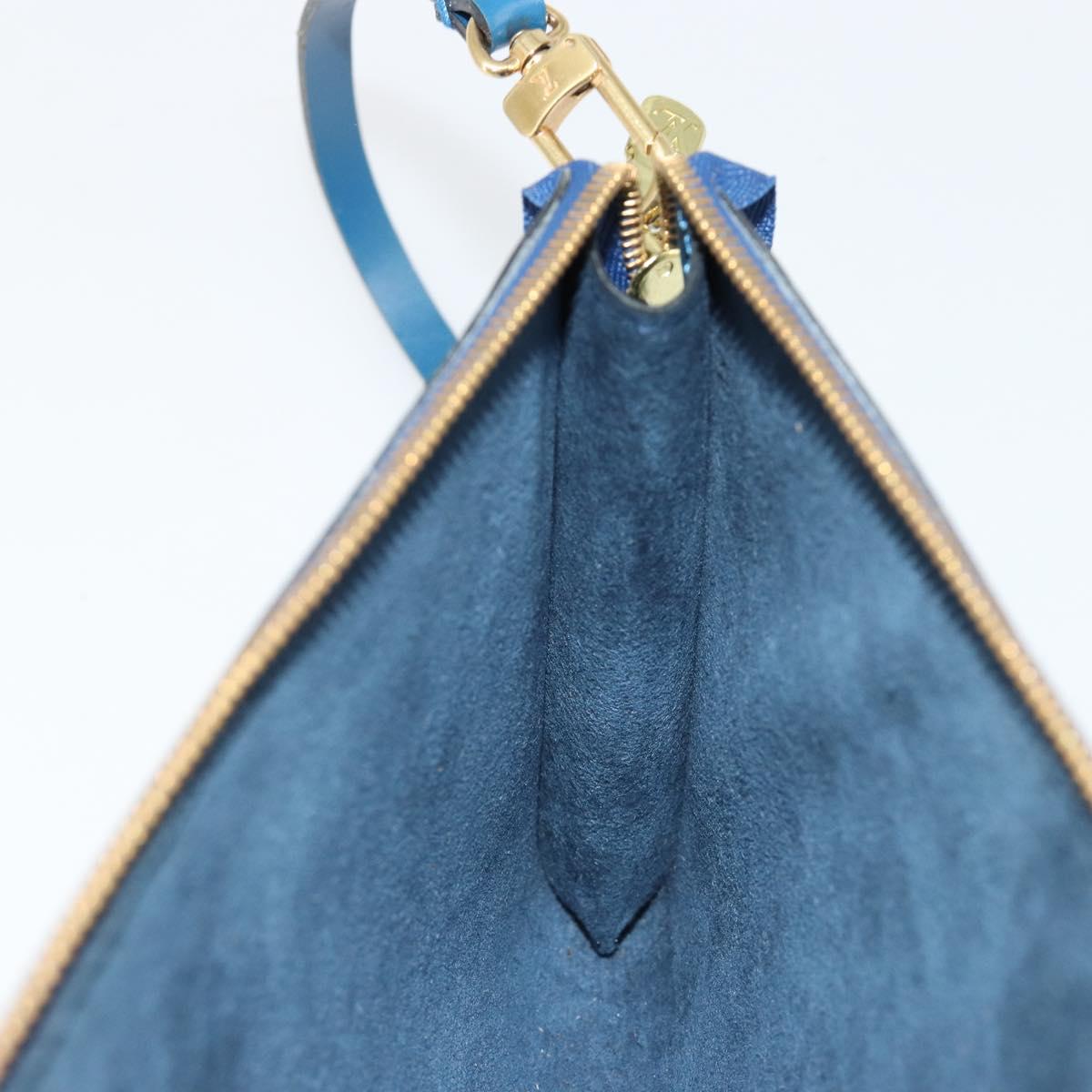 LOUIS VUITTON Epi Pochette Accessoires Pouch Blue M52985 LV Auth 179106A