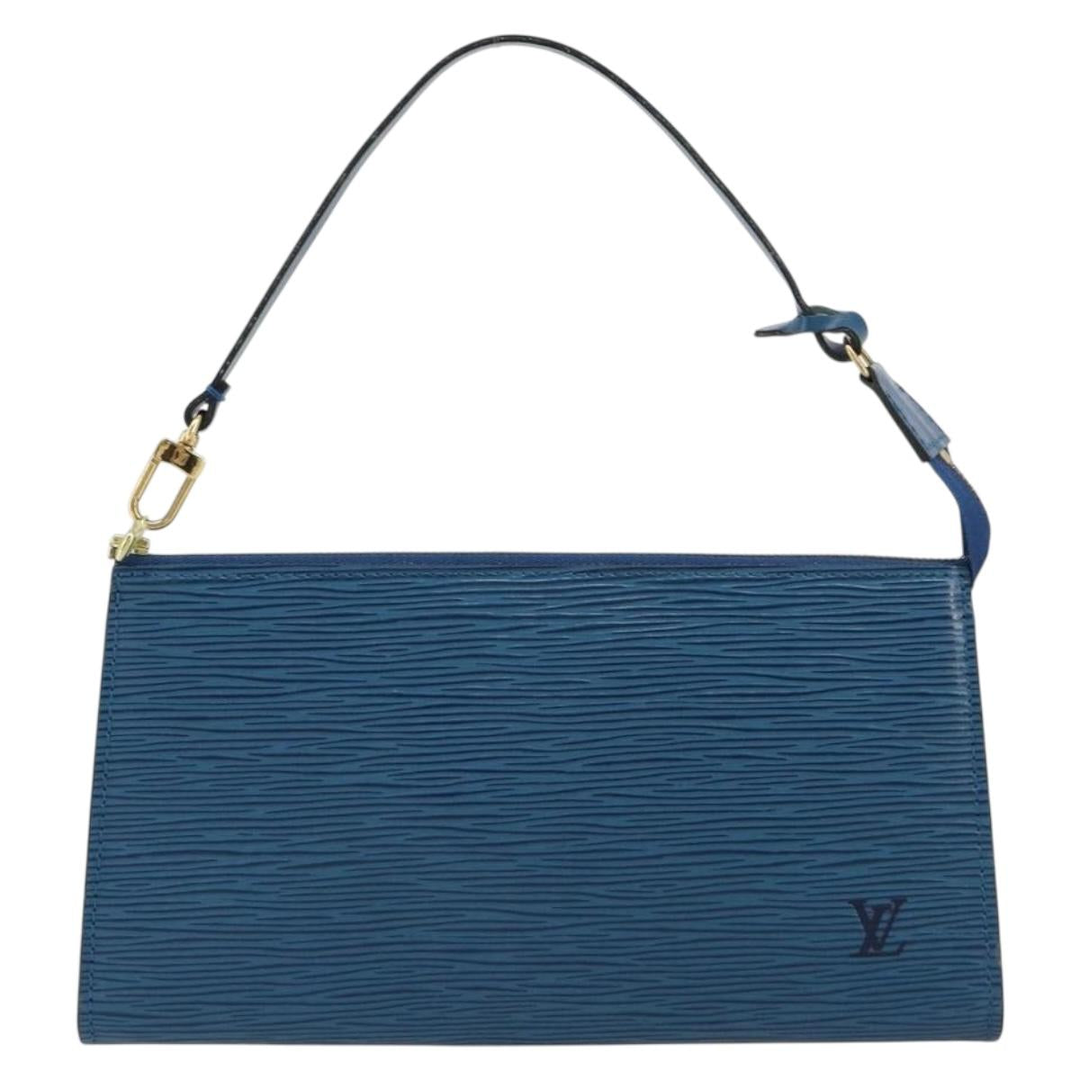 LOUIS VUITTON Epi Pochette Accessoires Pouch Blue M52985 LV Auth 179106A