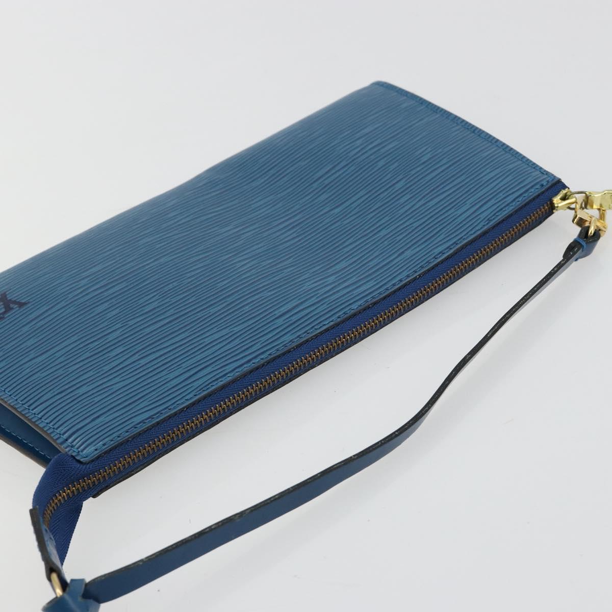 LOUIS VUITTON Epi Pochette Accessoires Pouch Blue M52985 LV Auth 179106A