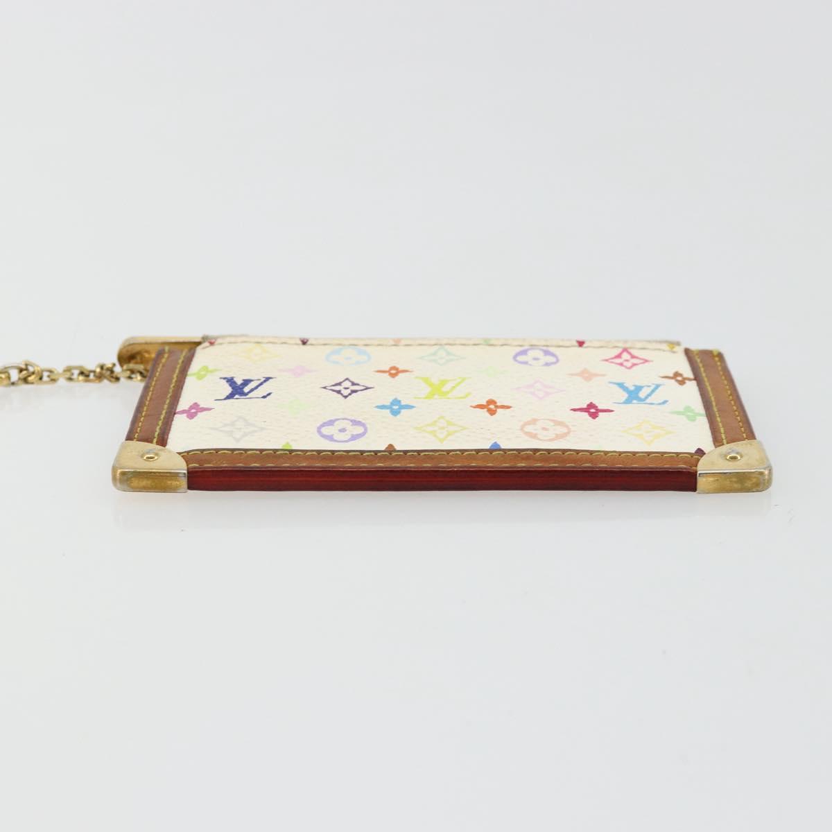 LOUIS VUITTON Monogram Multicolor Pochette Cles Purse White M92655 Auth 179112
