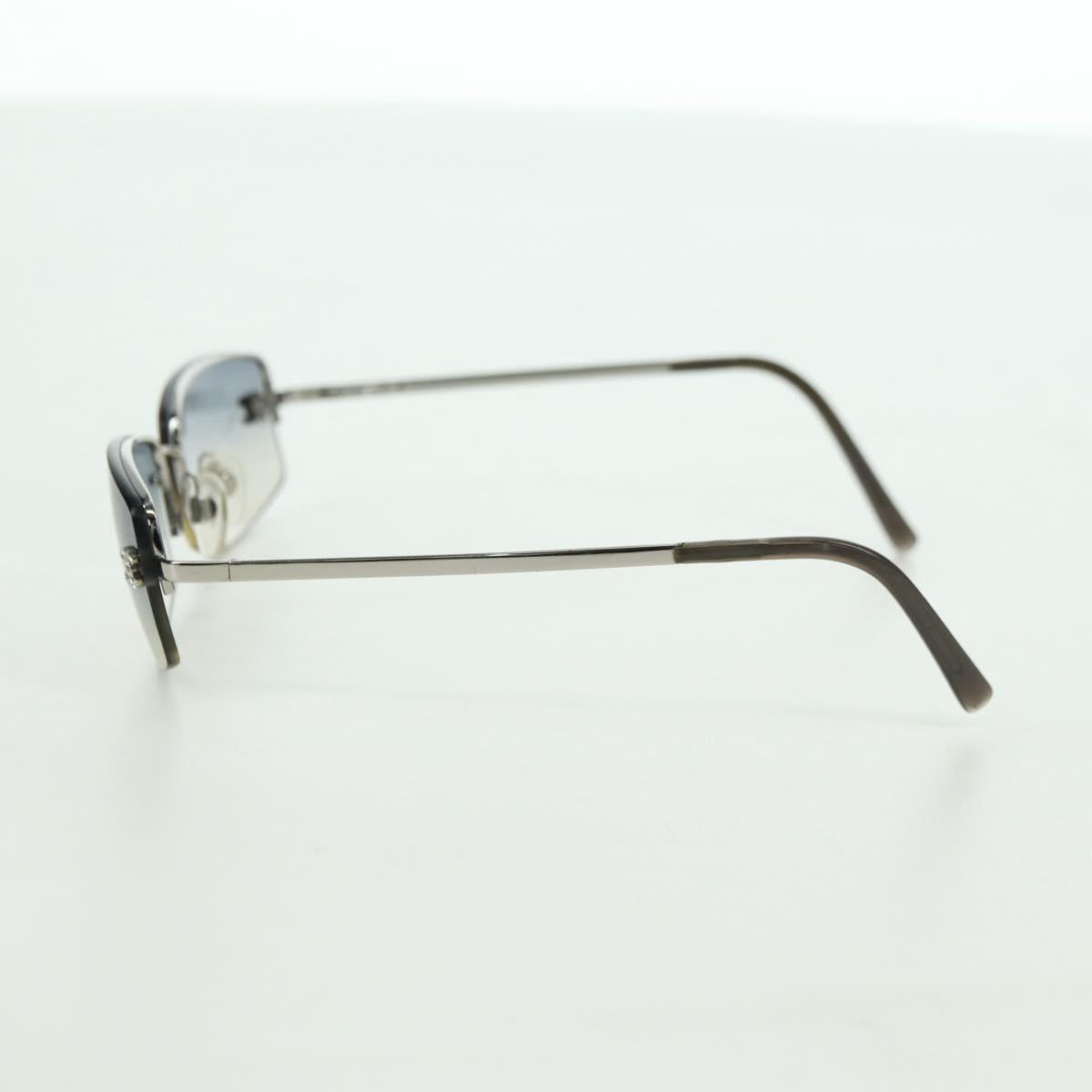 CHANEL COCO Mark Sunglasses metal Silver tone CC Auth 179115V