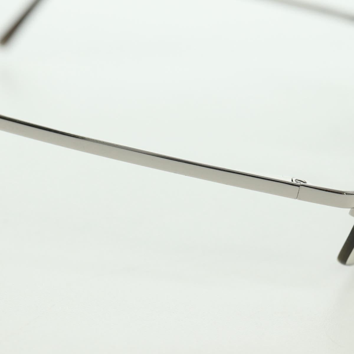 CHANEL COCO Mark Sunglasses metal Silver tone CC Auth 179115V