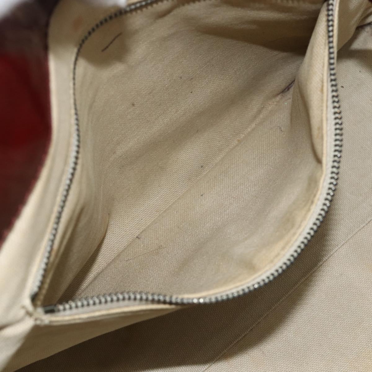 BURBERRY Tote Bag PVC Beige Silver Auth 179142