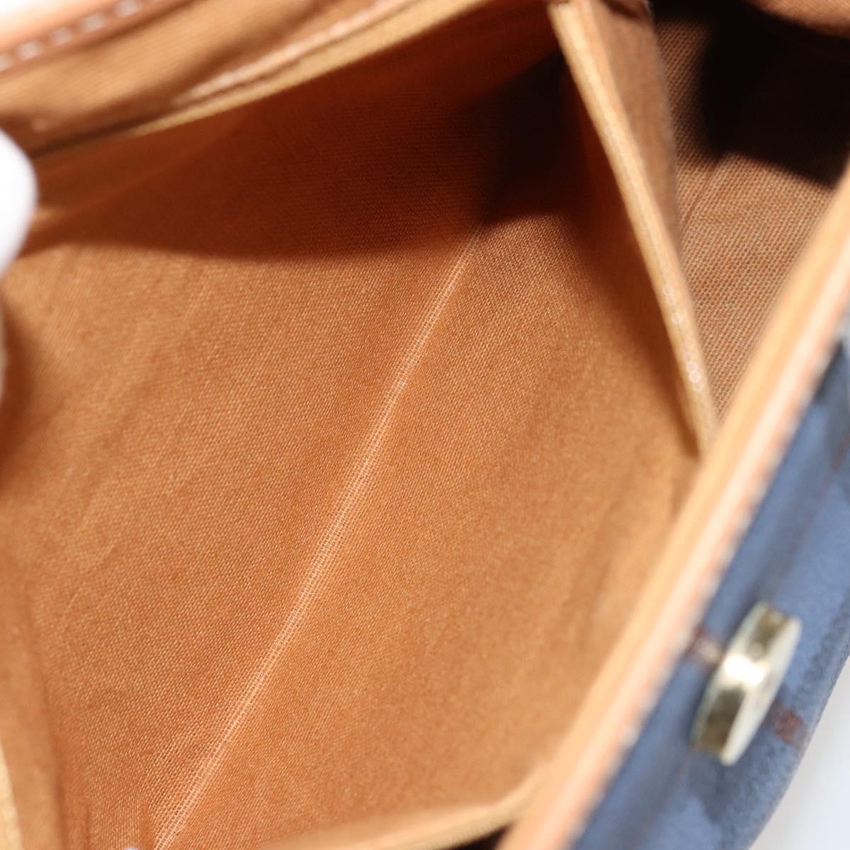 Burberrys Hand Bag PVC 2way Blue Gold Auth 179143