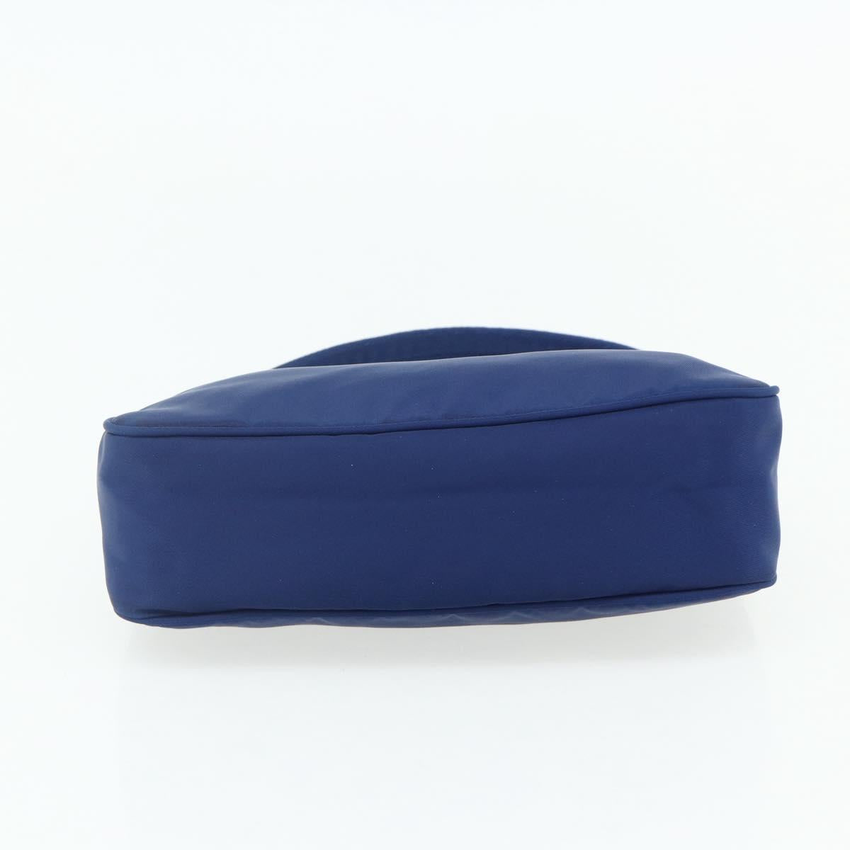PRADA Hand Pouch Nylon Blue Silver Auth 179144A