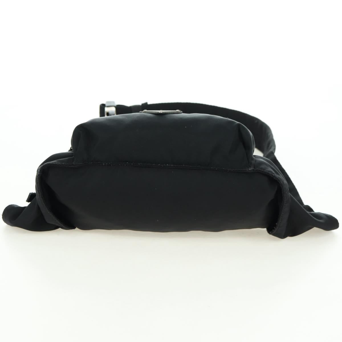 PRADA Body Bag Nylon Black Silver Auth 179145A