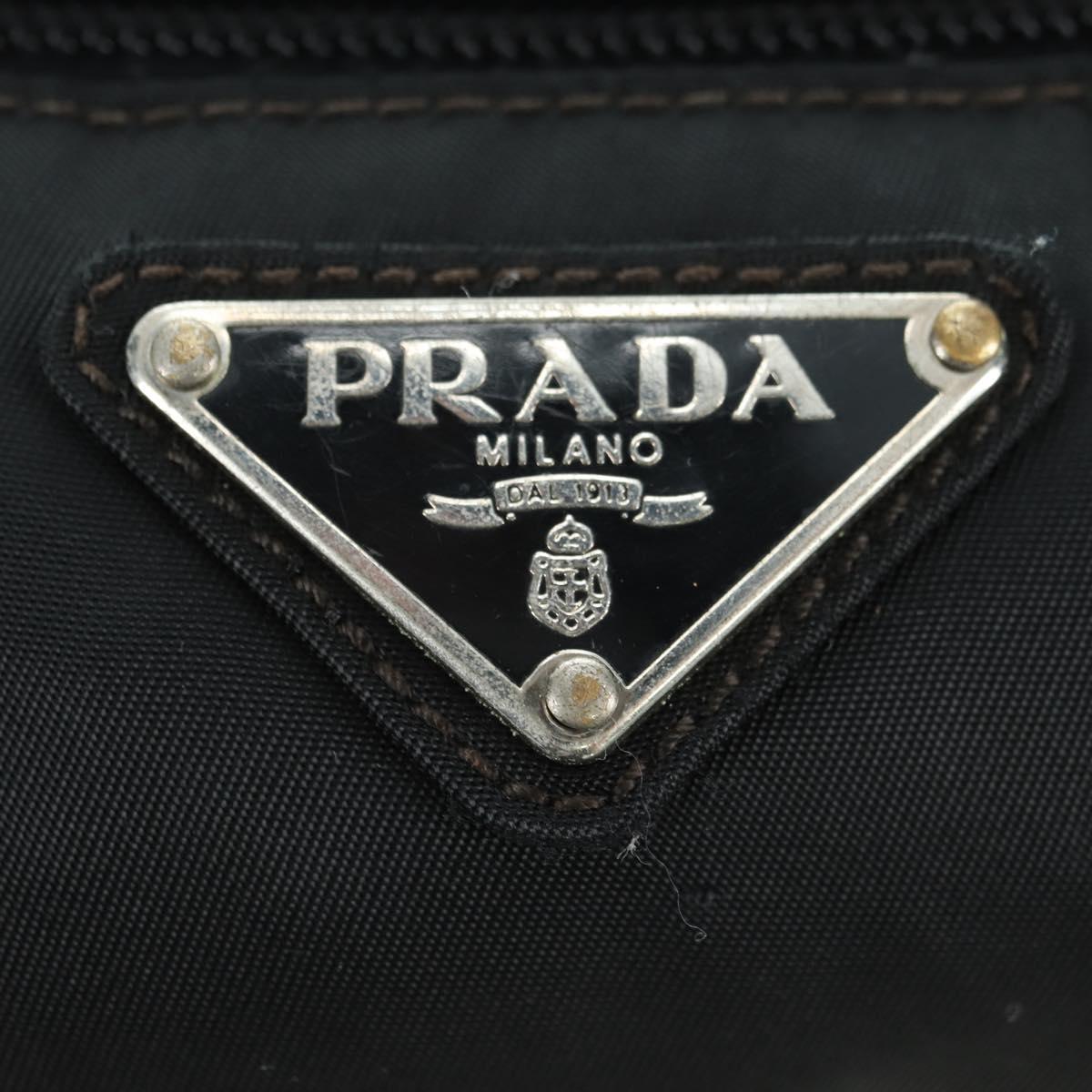 PRADA Body Bag Nylon Black Silver Auth 179145A