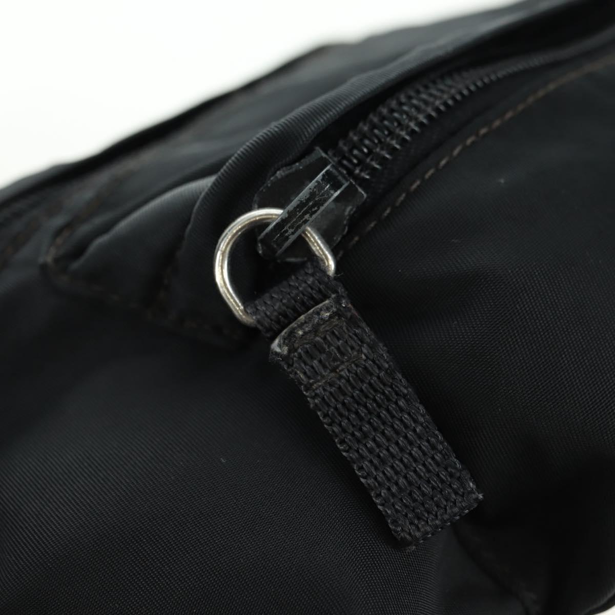 PRADA Body Bag Nylon Black Silver Auth 179145A