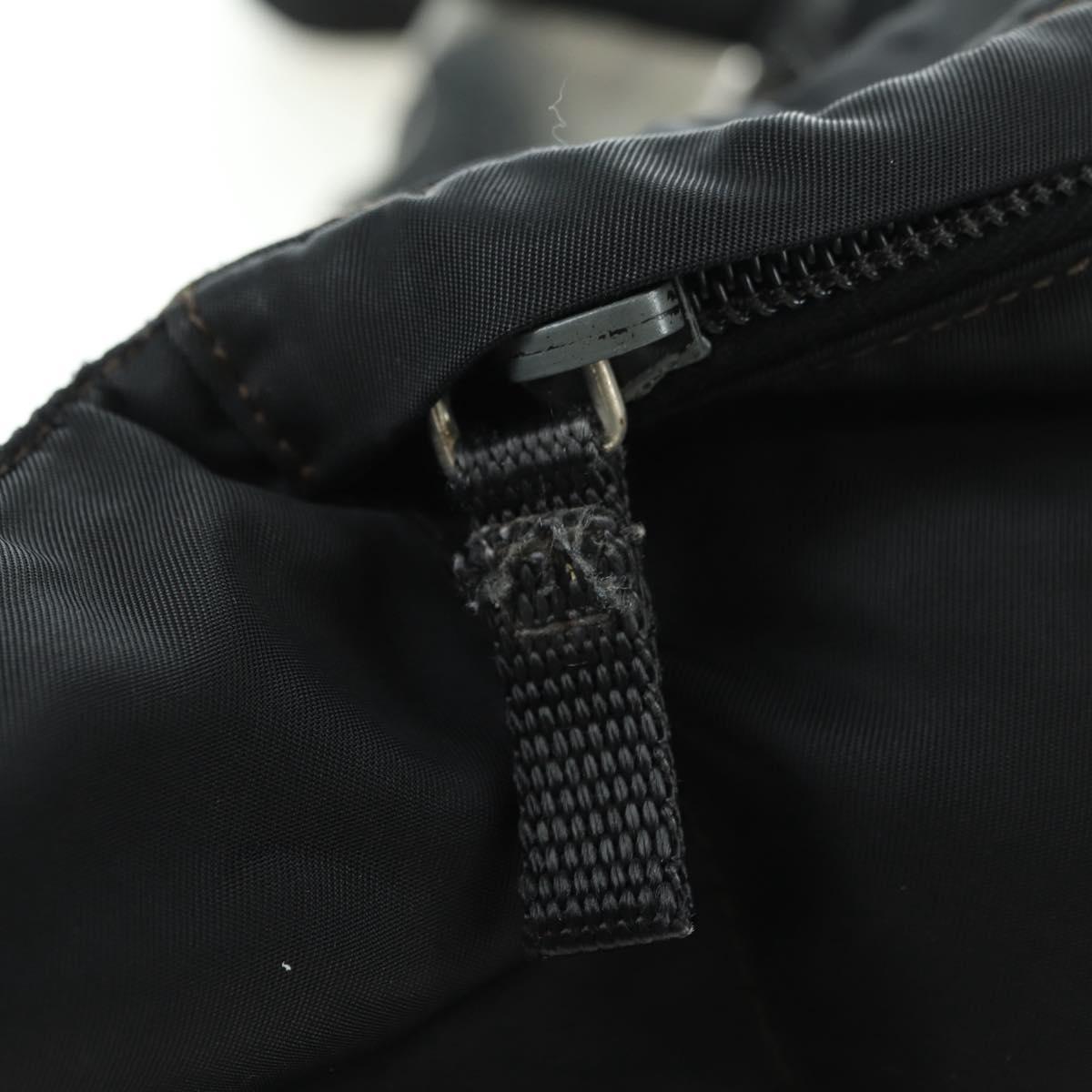 PRADA Body Bag Nylon Black Silver Auth 179145A